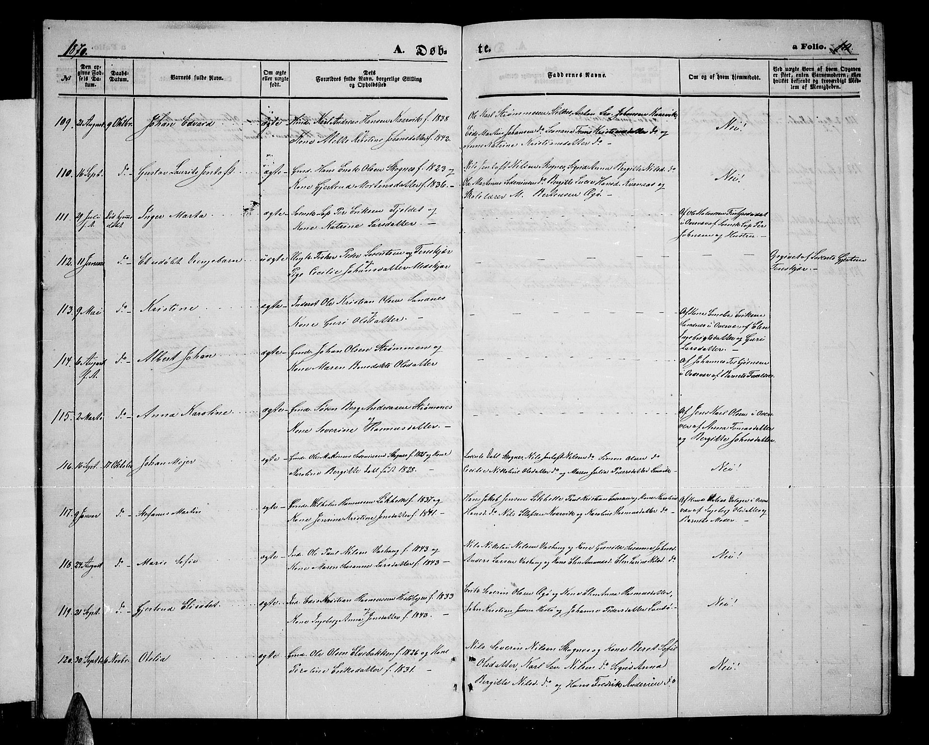 Lenvik sokneprestembete, AV/SATØ-S-1310/H/Ha/Hab/L0005klokker: Parish register (copy) no. 5, 1870-1880, p. 10