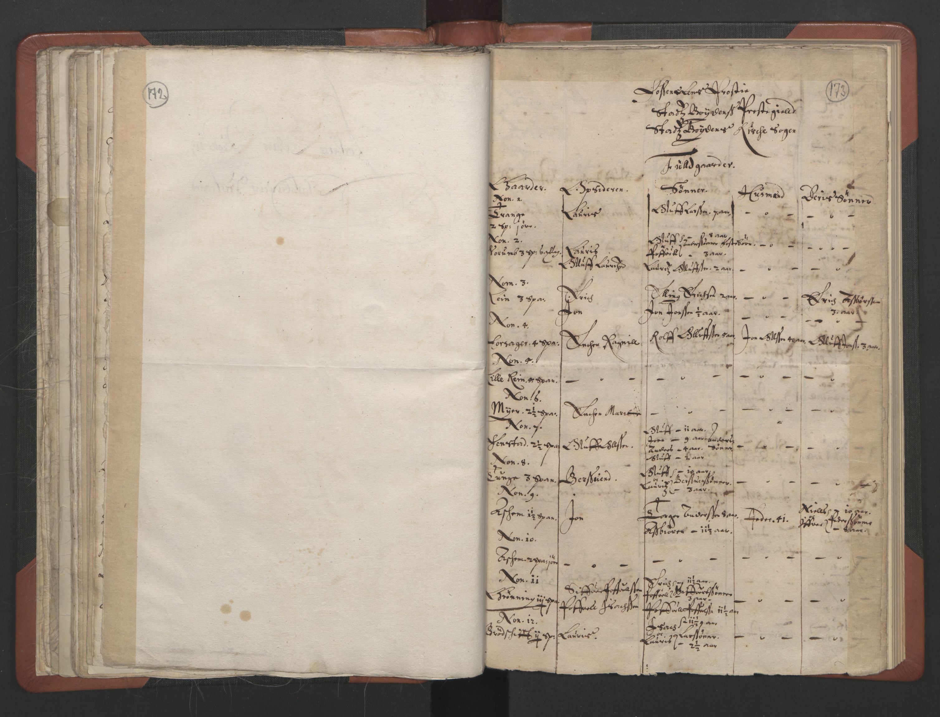 RA, Vicar's Census 1664-1666, no. 30: Fosen deanery, 1664-1666, p. 172-173