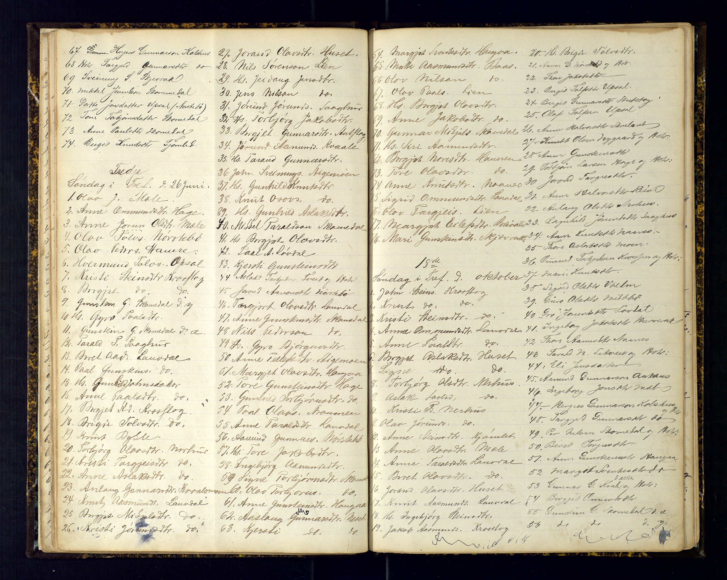 Bygland sokneprestkontor, AV/SAK-1111-0006/F/Fc/Fcb/L0003: Communicants register no. C-3, 1878-1898, p. 29
