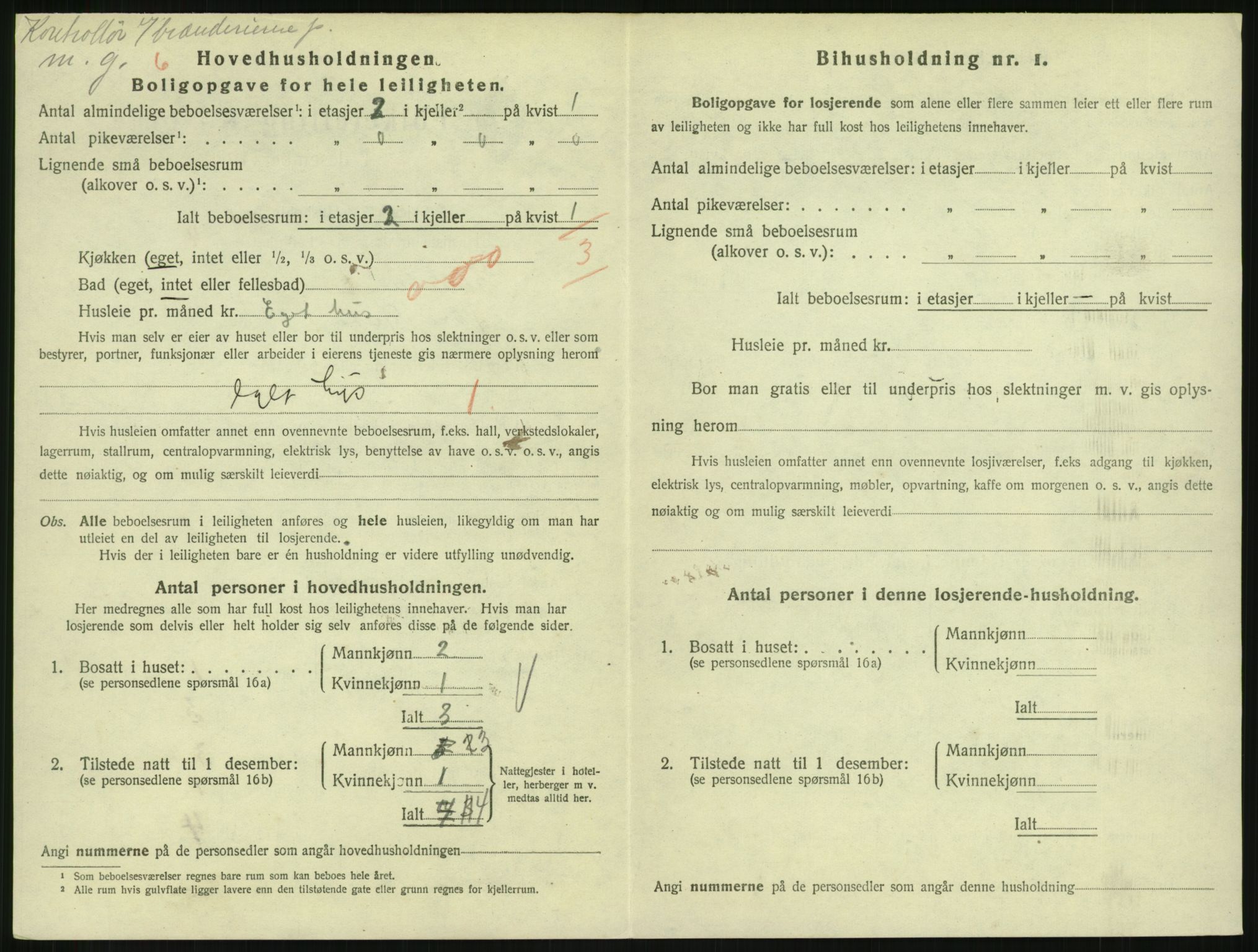 SAH, 1920 census for Lillehammer, 1920, p. 2917