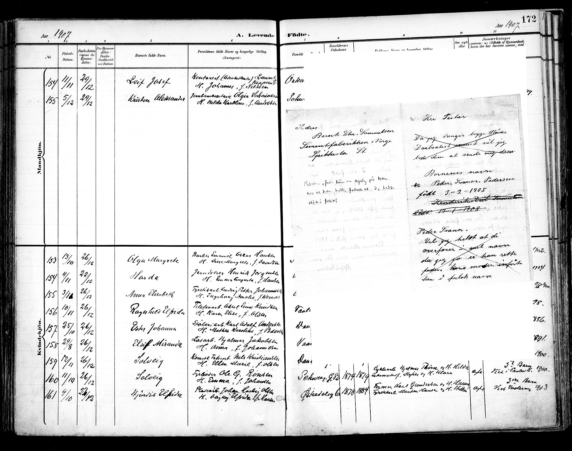 Vålerengen prestekontor Kirkebøker, SAO/A-10878/F/Fa/L0001: Parish register (official) no. 1, 1899-1915, p. 172