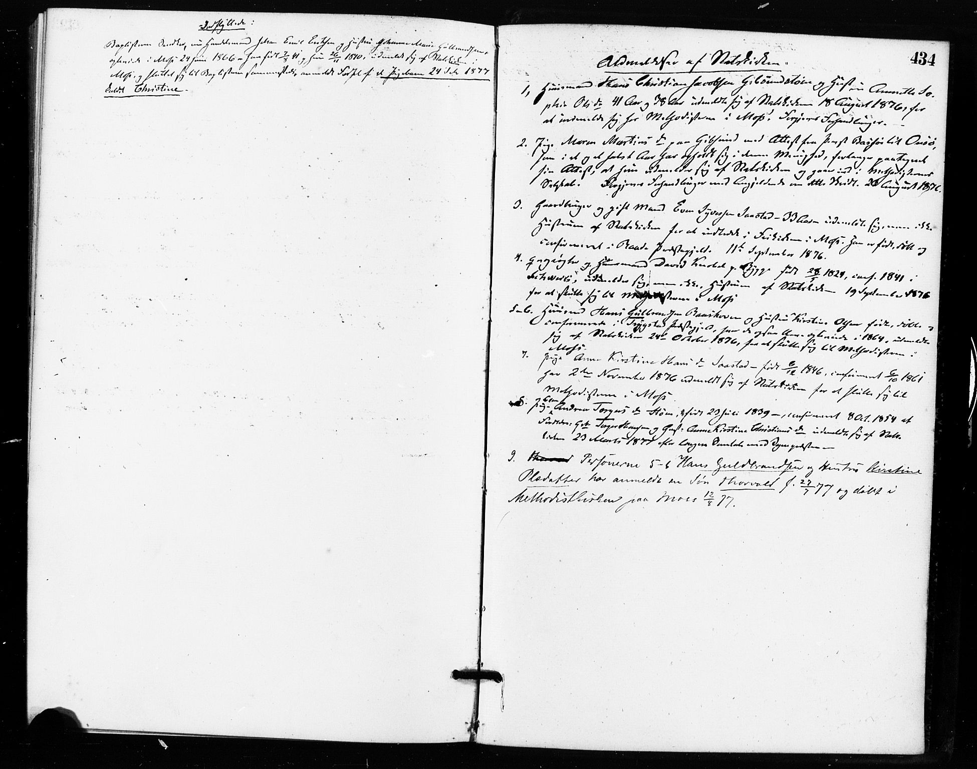 Rygge prestekontor Kirkebøker, AV/SAO-A-10084b/F/Fa/L0006: Parish register (official) no. 6, 1872-1877, p. 434