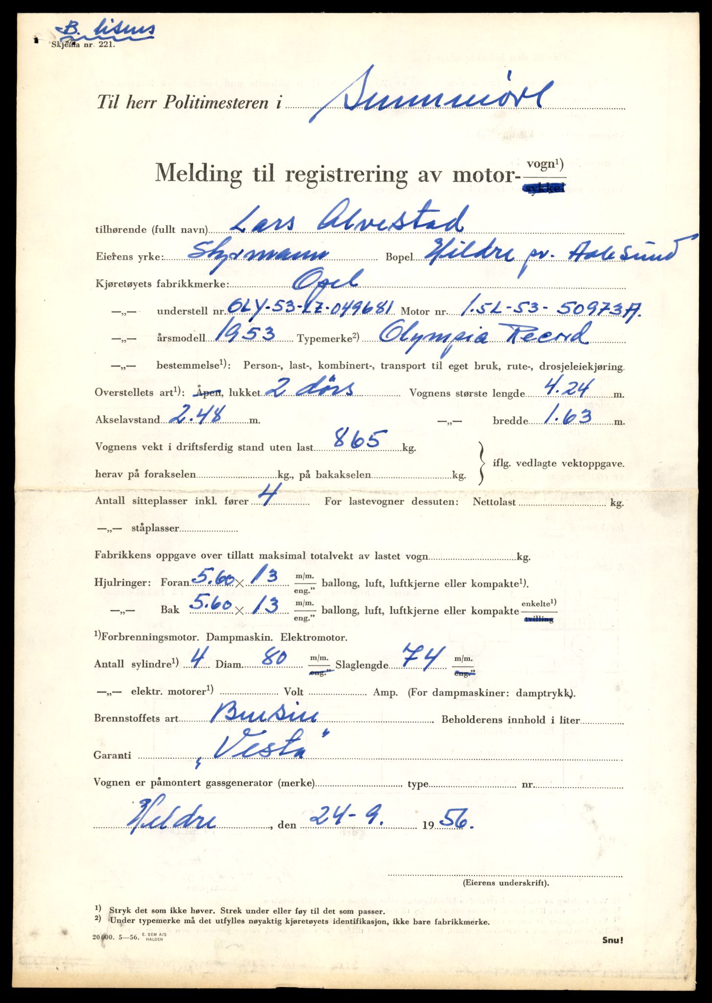 Møre og Romsdal vegkontor - Ålesund trafikkstasjon, AV/SAT-A-4099/F/Fe/L0017: Registreringskort for kjøretøy T 1985 - T 10090, 1927-1998, p. 2775