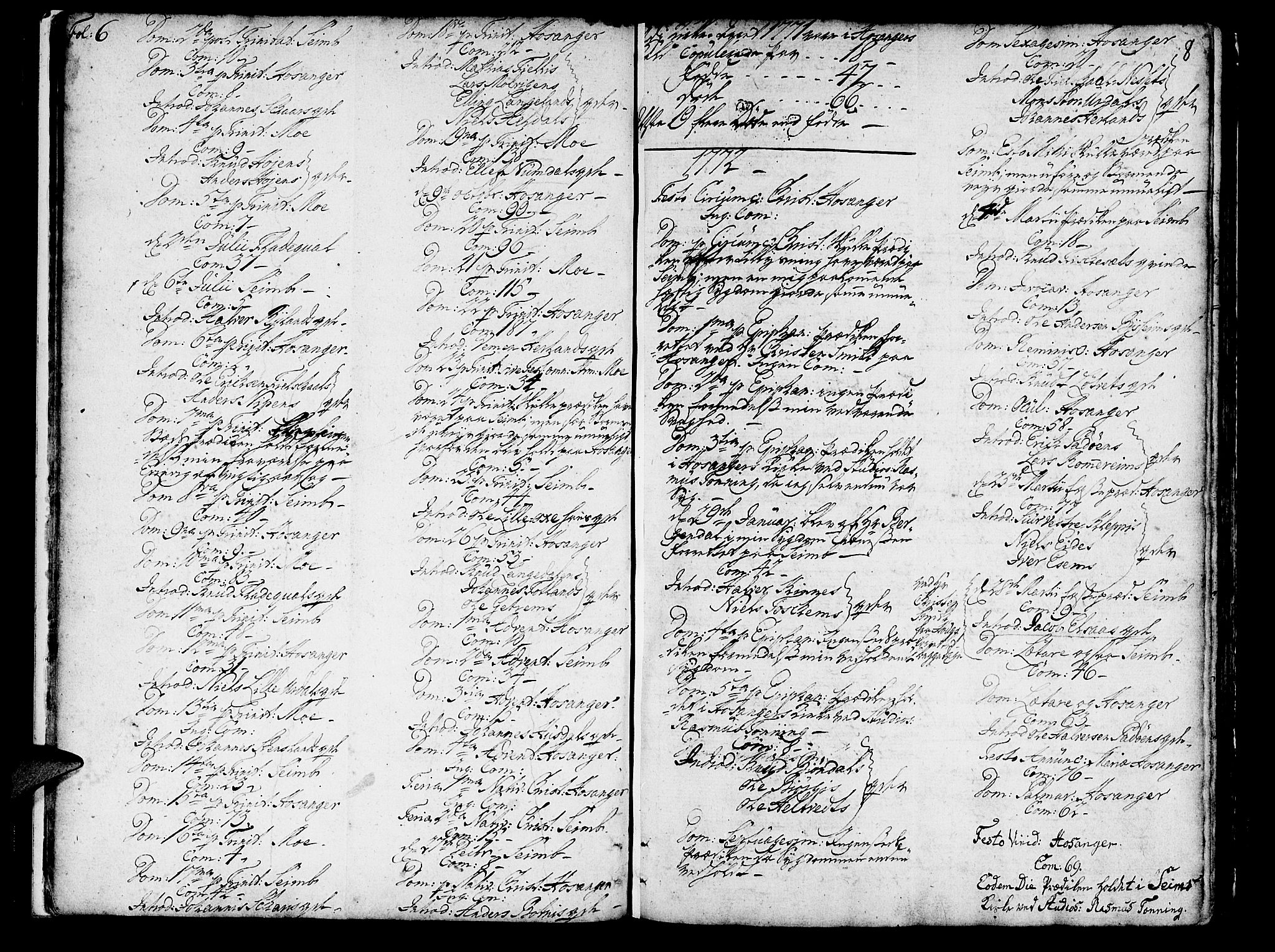 Hosanger sokneprestembete, SAB/A-75801/H/Haa: Parish register (official) no. A 2 /1, 1766-1793, p. 8