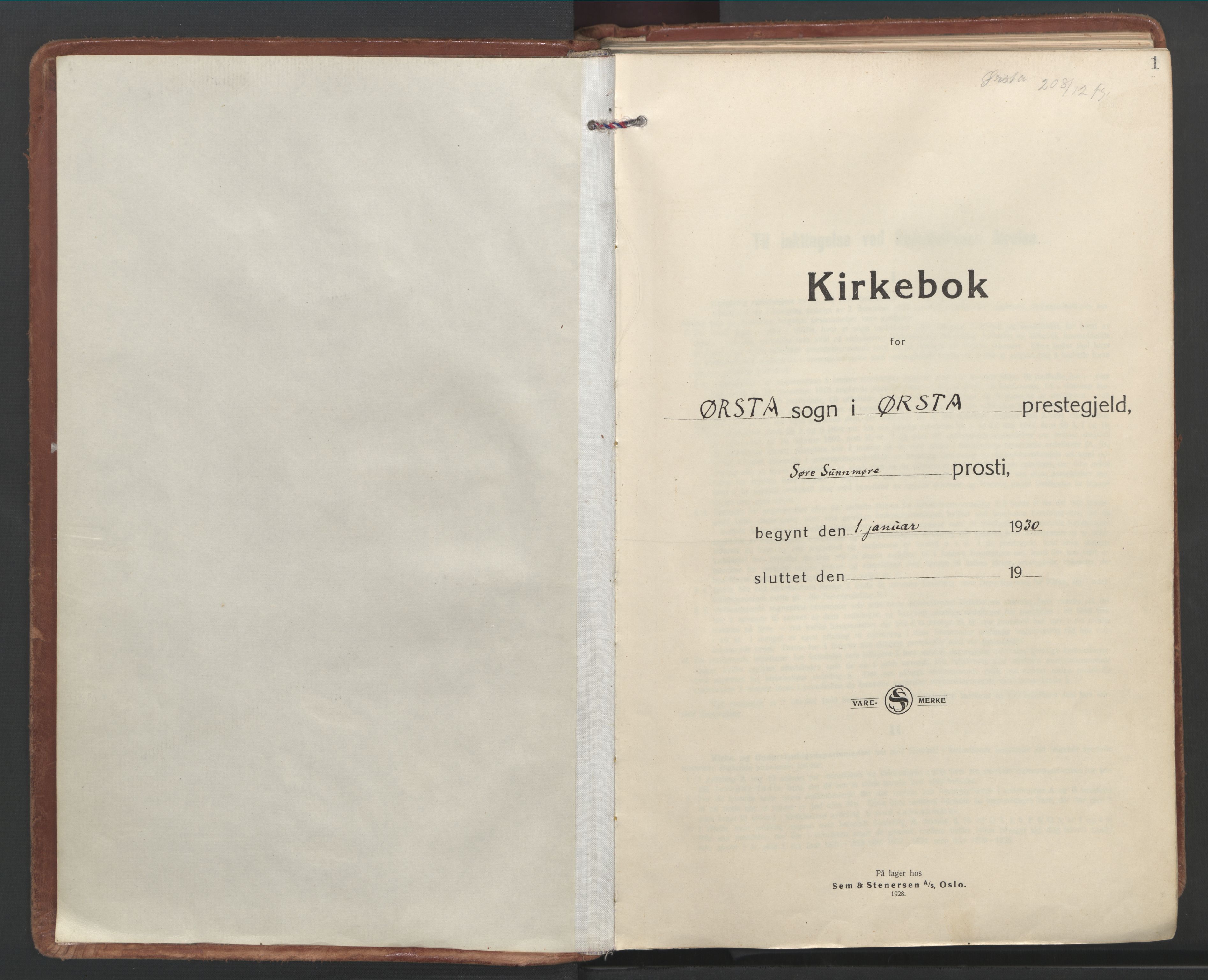 Ministerialprotokoller, klokkerbøker og fødselsregistre - Møre og Romsdal, AV/SAT-A-1454/513/L0181: Parish register (official) no. 513A08, 1930-1943, p. 1