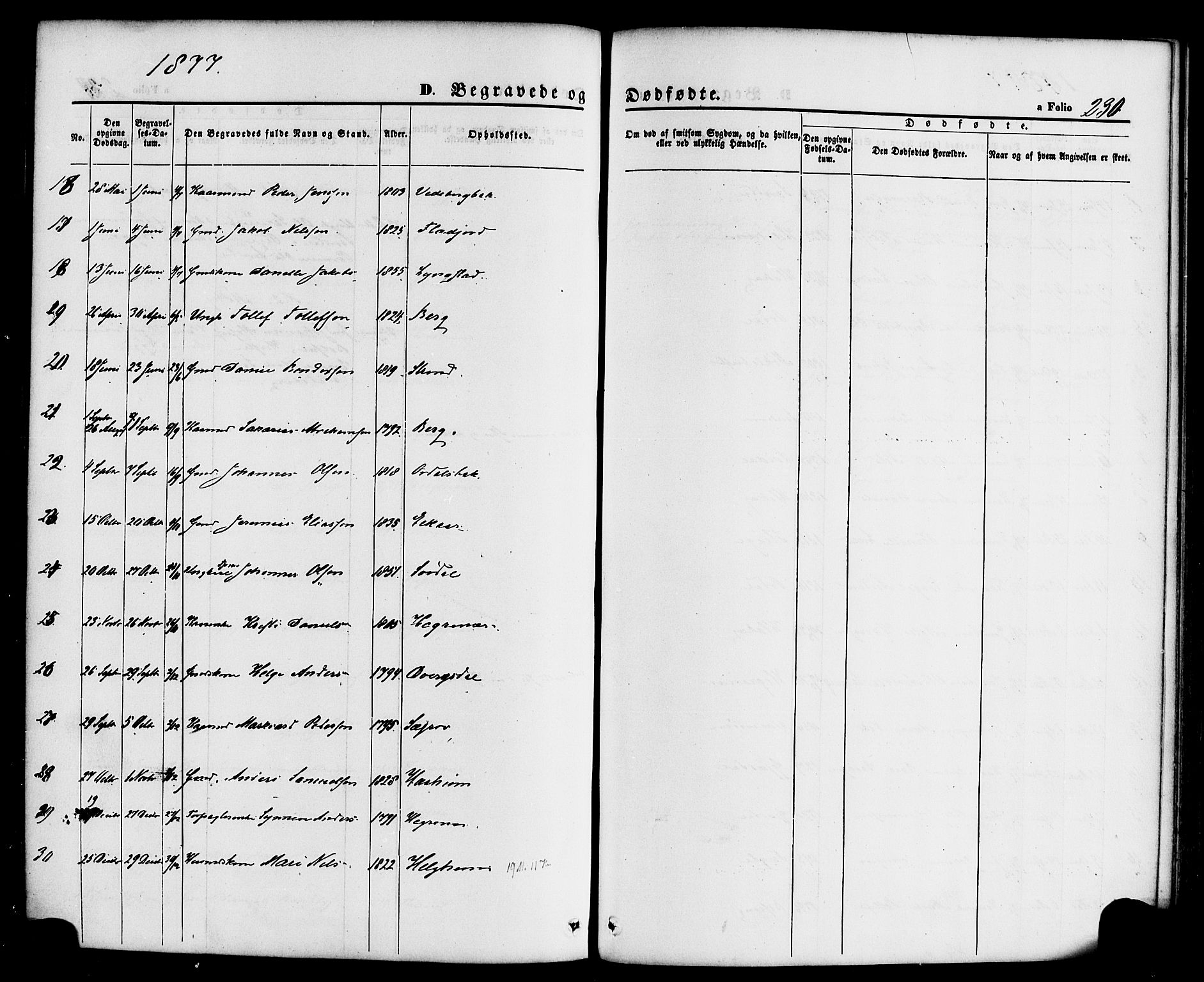 Jølster sokneprestembete, SAB/A-80701/H/Haa/Haaa/L0011: Parish register (official) no. A 11, 1866-1881, p. 230