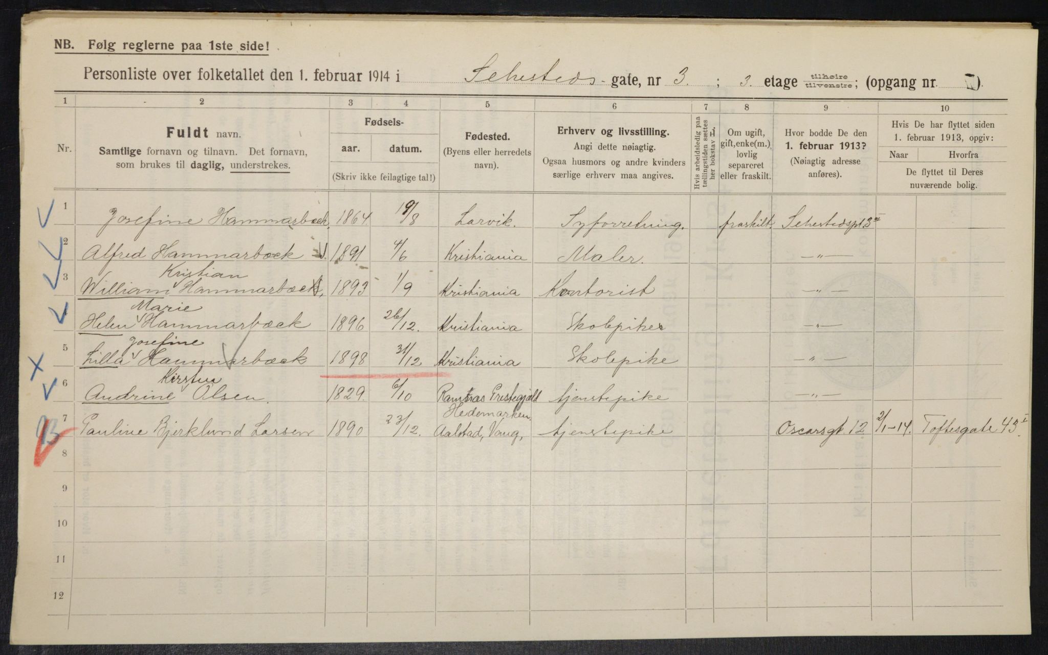 OBA, Municipal Census 1914 for Kristiania, 1914, p. 93593