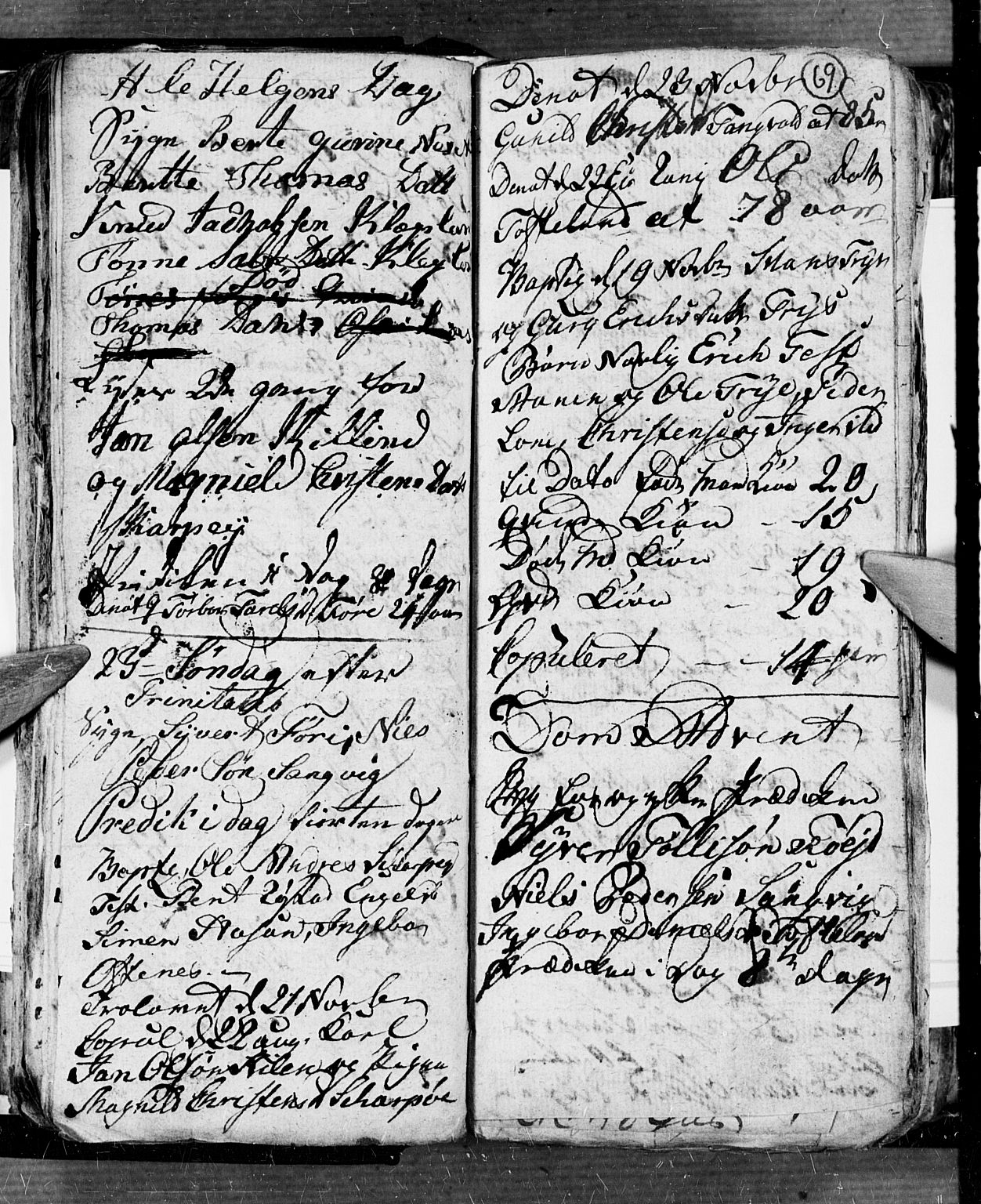 Søgne sokneprestkontor, AV/SAK-1111-0037/F/Fb/Fbb/L0001: Parish register (copy) no. B 1, 1779-1802, p. 69