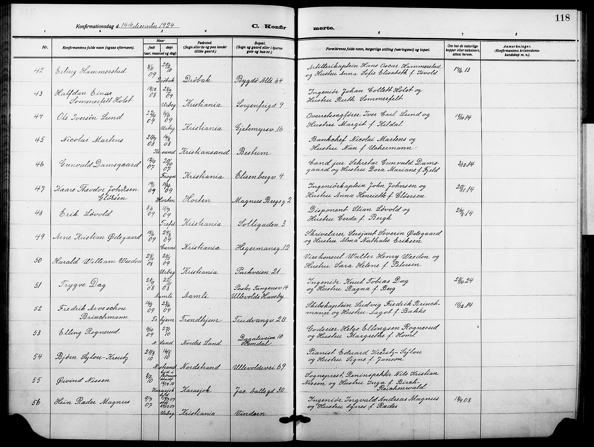 Garnisonsmenigheten Kirkebøker, AV/SAO-A-10846/F/Fa/L0016: Parish register (official) no. 16, 1922-1930, p. 118