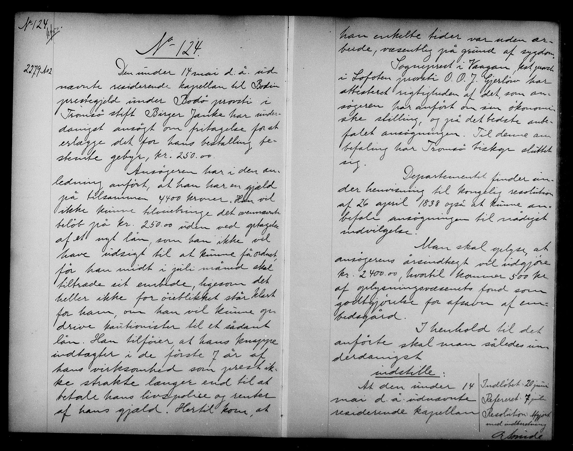 Kirke- og undervisningsdepartementet, Kontoret  for kirke og geistlighet A, AV/RA-S-1007/A/Aa/L0278: Referatprotokoll bd. 2. Ref.nr. 123-241, 1902