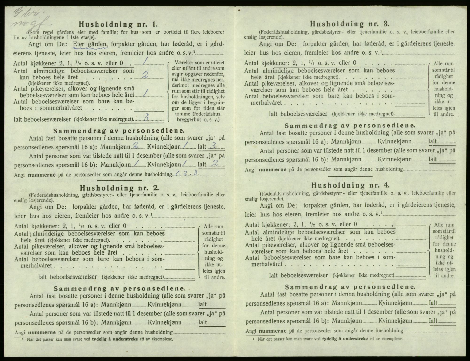 SAB, 1920 census for Valestrand, 1920, p. 373