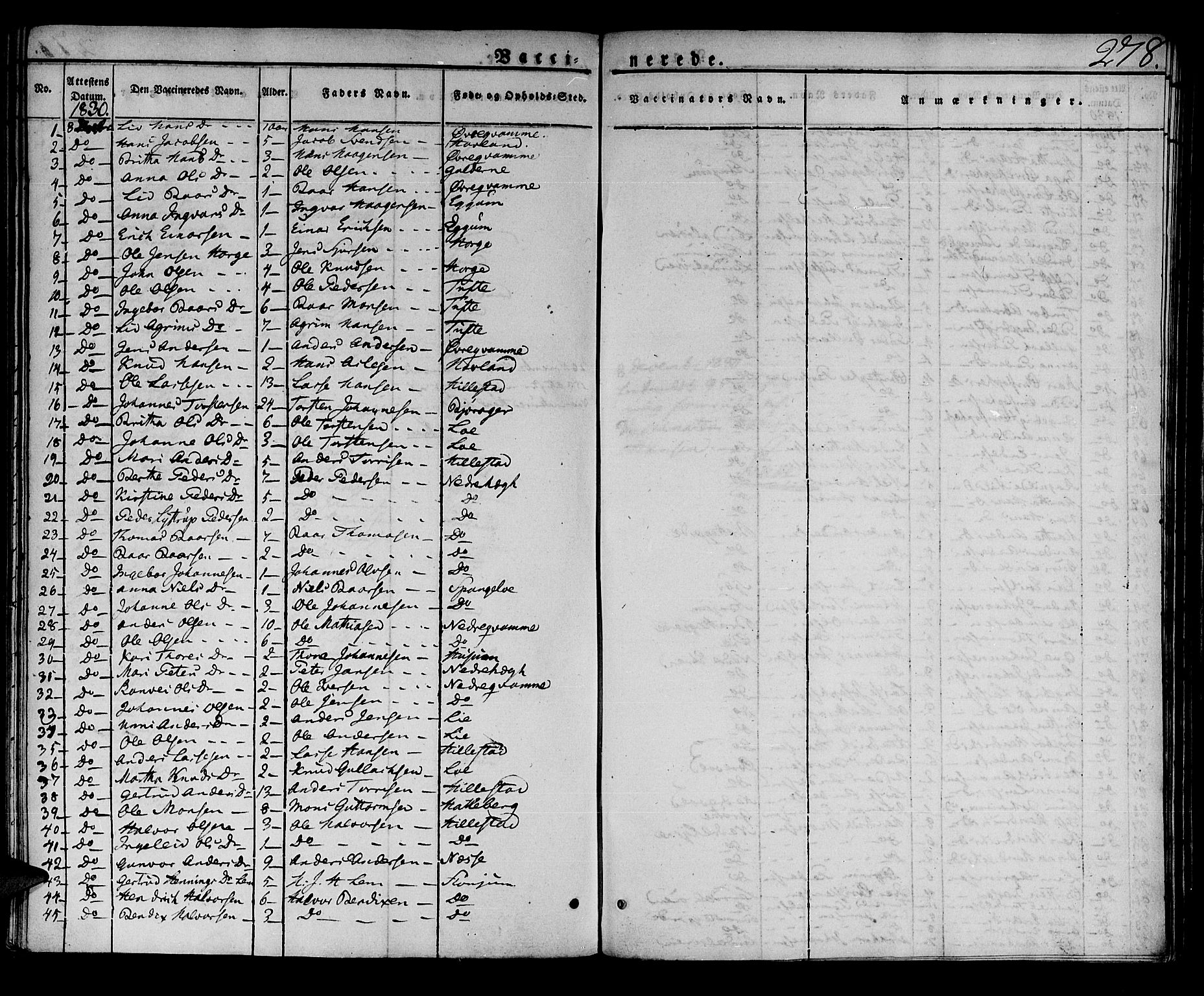 Lærdal sokneprestembete, SAB/A-81201: Parish register (official) no. A 5, 1822-1834, p. 278