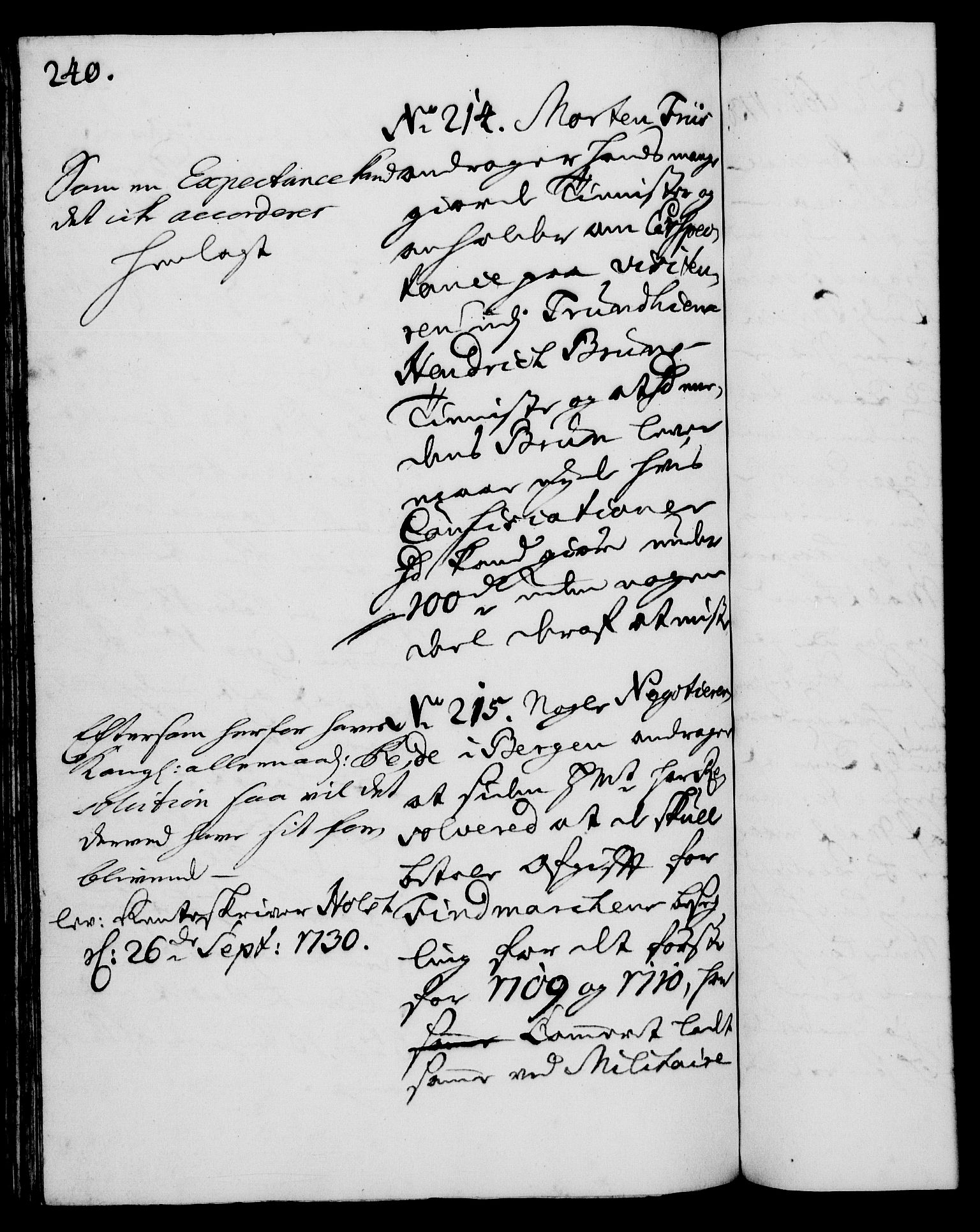 Rentekammeret, Kammerkanselliet, AV/RA-EA-3111/G/Gh/Gha/L0012: Norsk ekstraktmemorialprotokoll (merket RK 53.57), 1730, p. 240