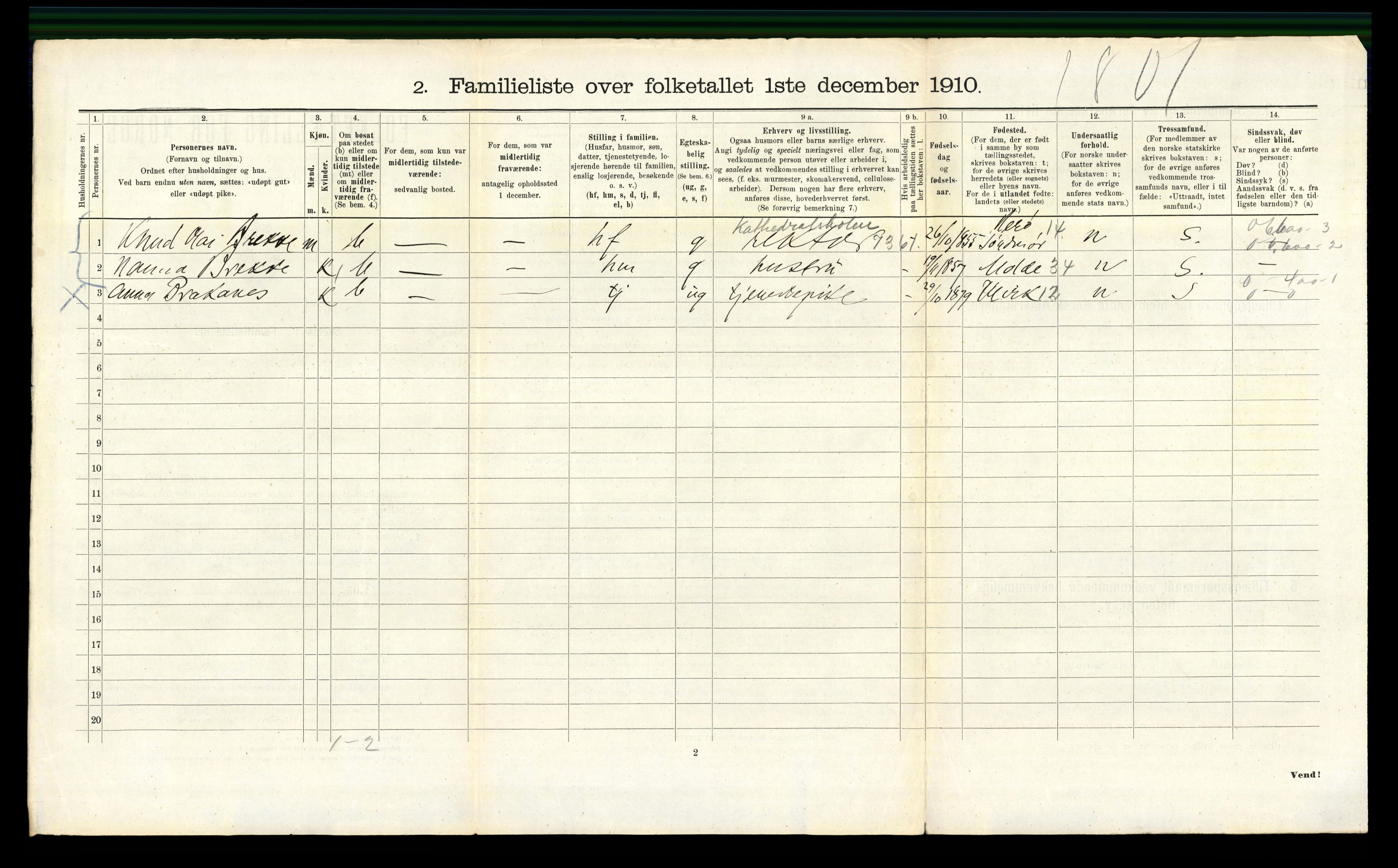 RA, 1910 census for Bergen, 1910, p. 24872