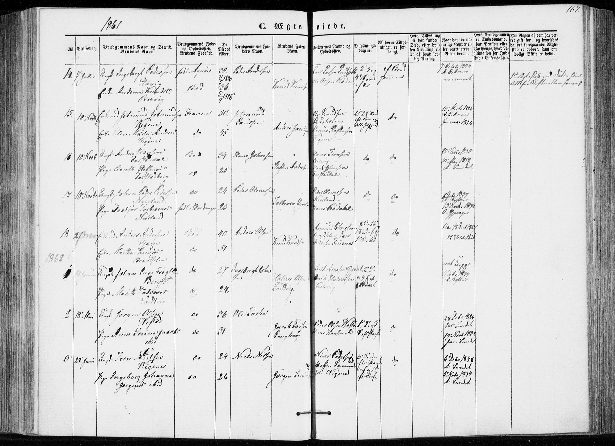 Ministerialprotokoller, klokkerbøker og fødselsregistre - Møre og Romsdal, AV/SAT-A-1454/566/L0767: Parish register (official) no. 566A06, 1852-1868, p. 167