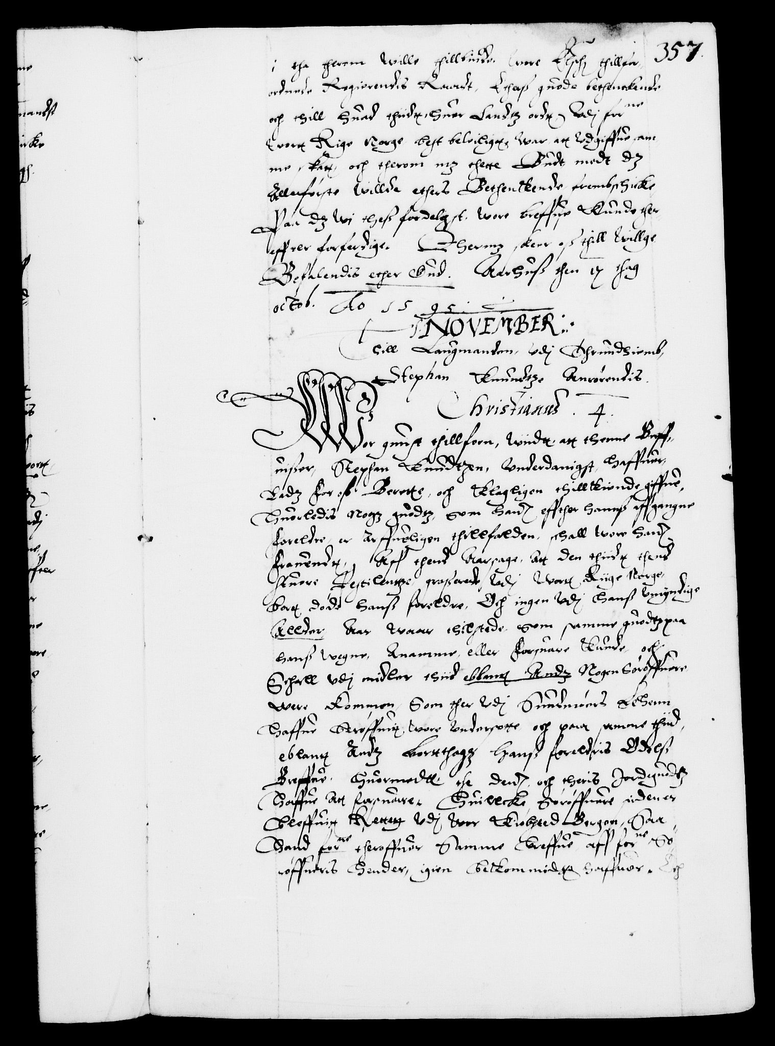 Danske Kanselli 1572-1799, AV/RA-EA-3023/F/Fc/Fca/Fcab/L0002: Norske tegnelser (mikrofilm), 1588-1596, p. 357a