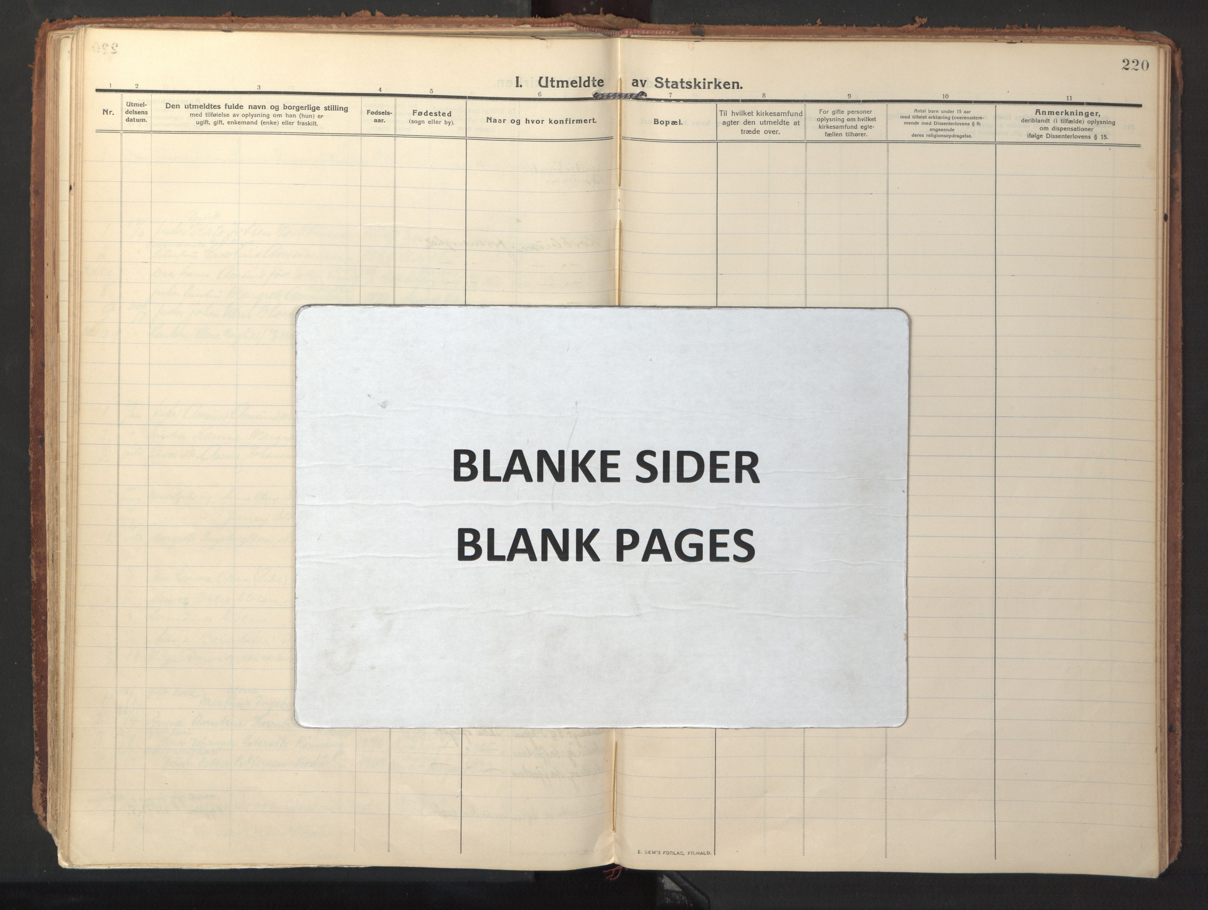 Ministerialprotokoller, klokkerbøker og fødselsregistre - Sør-Trøndelag, AV/SAT-A-1456/640/L0581: Parish register (official) no. 640A06, 1910-1924, p. 220