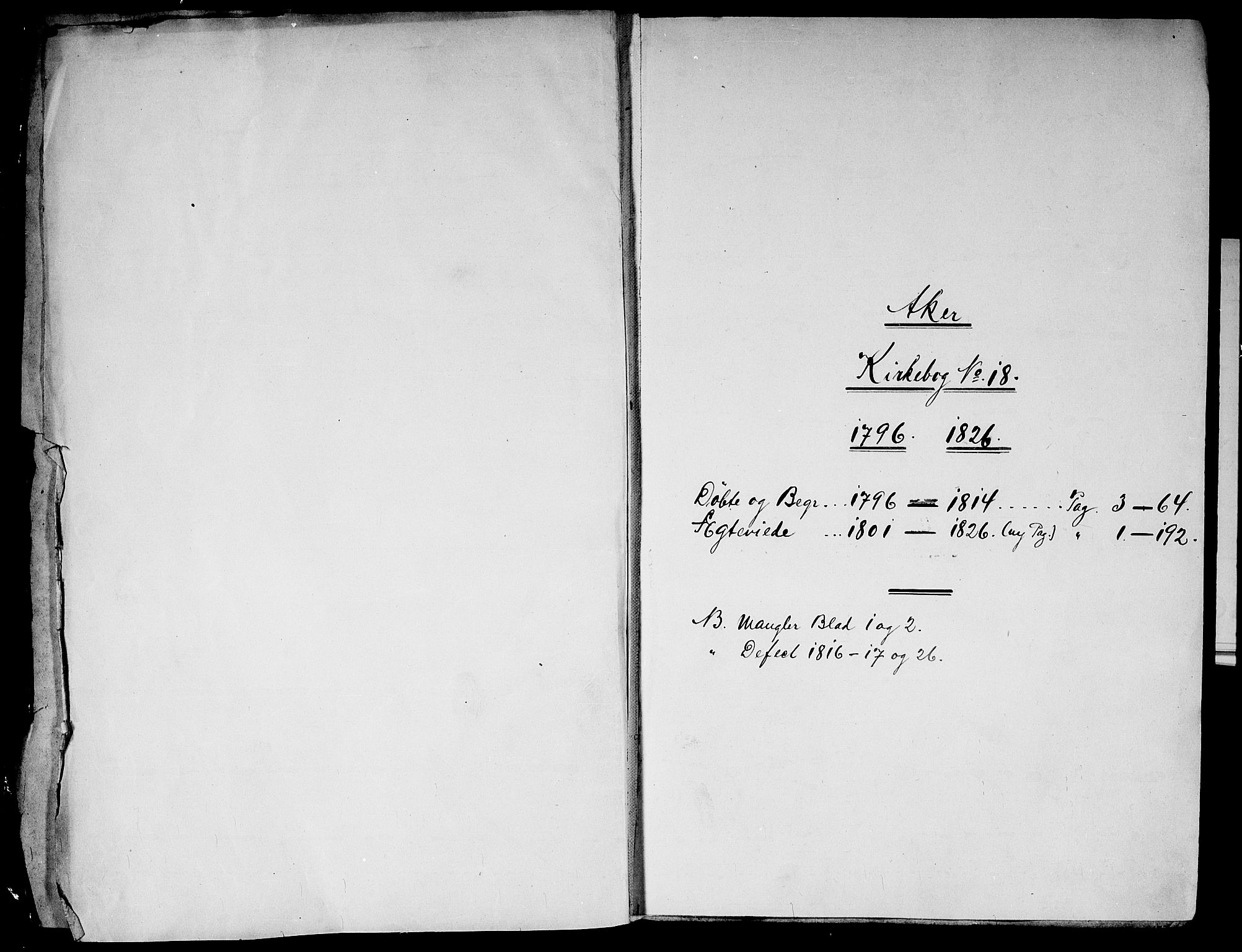 Aker prestekontor kirkebøker, SAO/A-10861/G/L0001: Parish register (copy) no. 1, 1796-1826