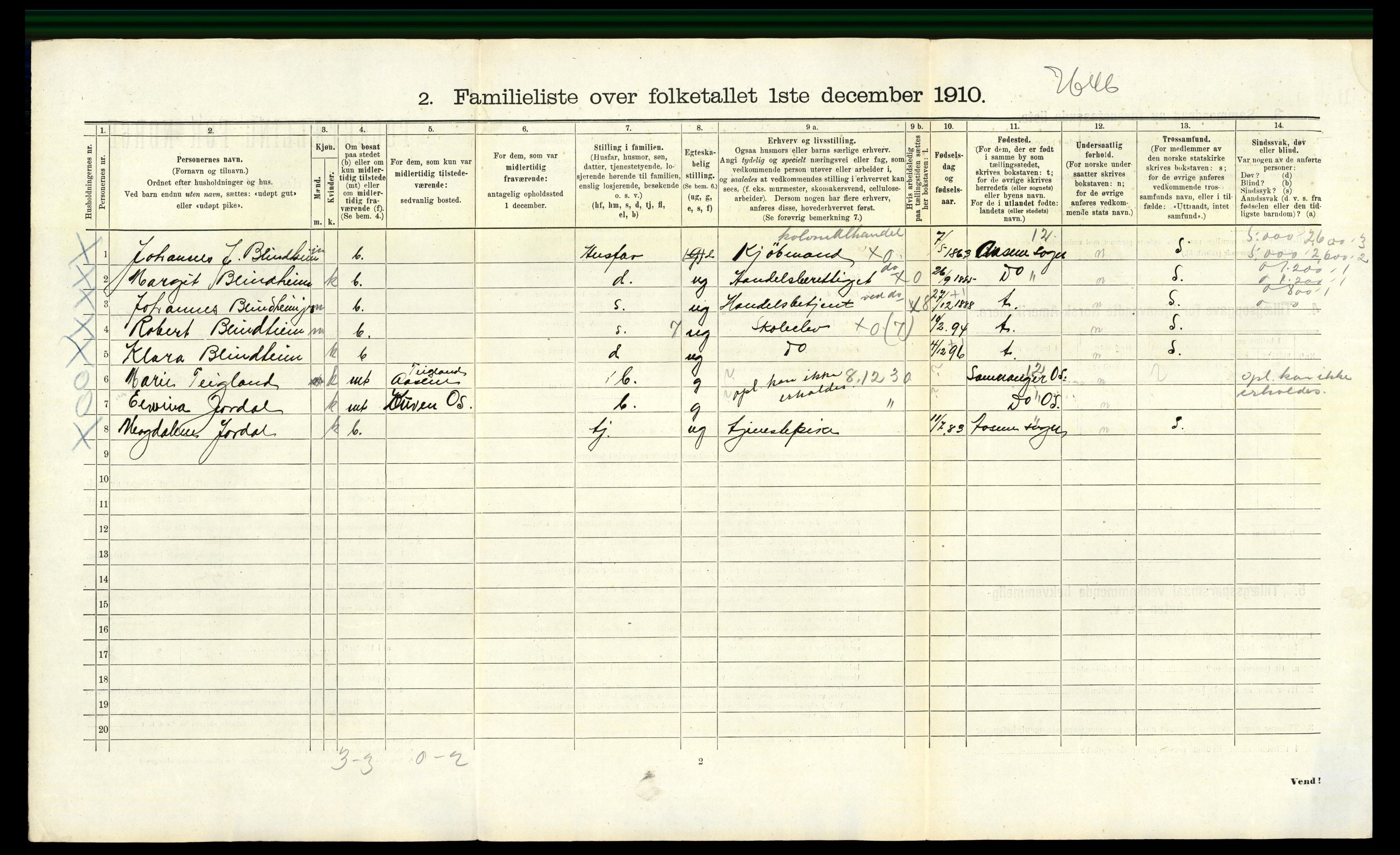 RA, 1910 census for Bergen, 1910, p. 36086