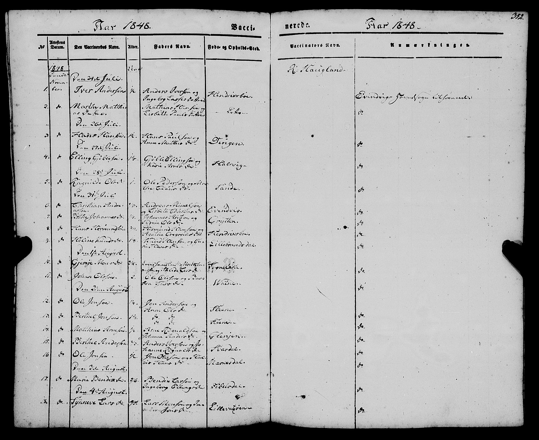 Gulen sokneprestembete, SAB/A-80201/H/Haa/Haaa/L0021: Parish register (official) no. A 21, 1848-1858, p. 352