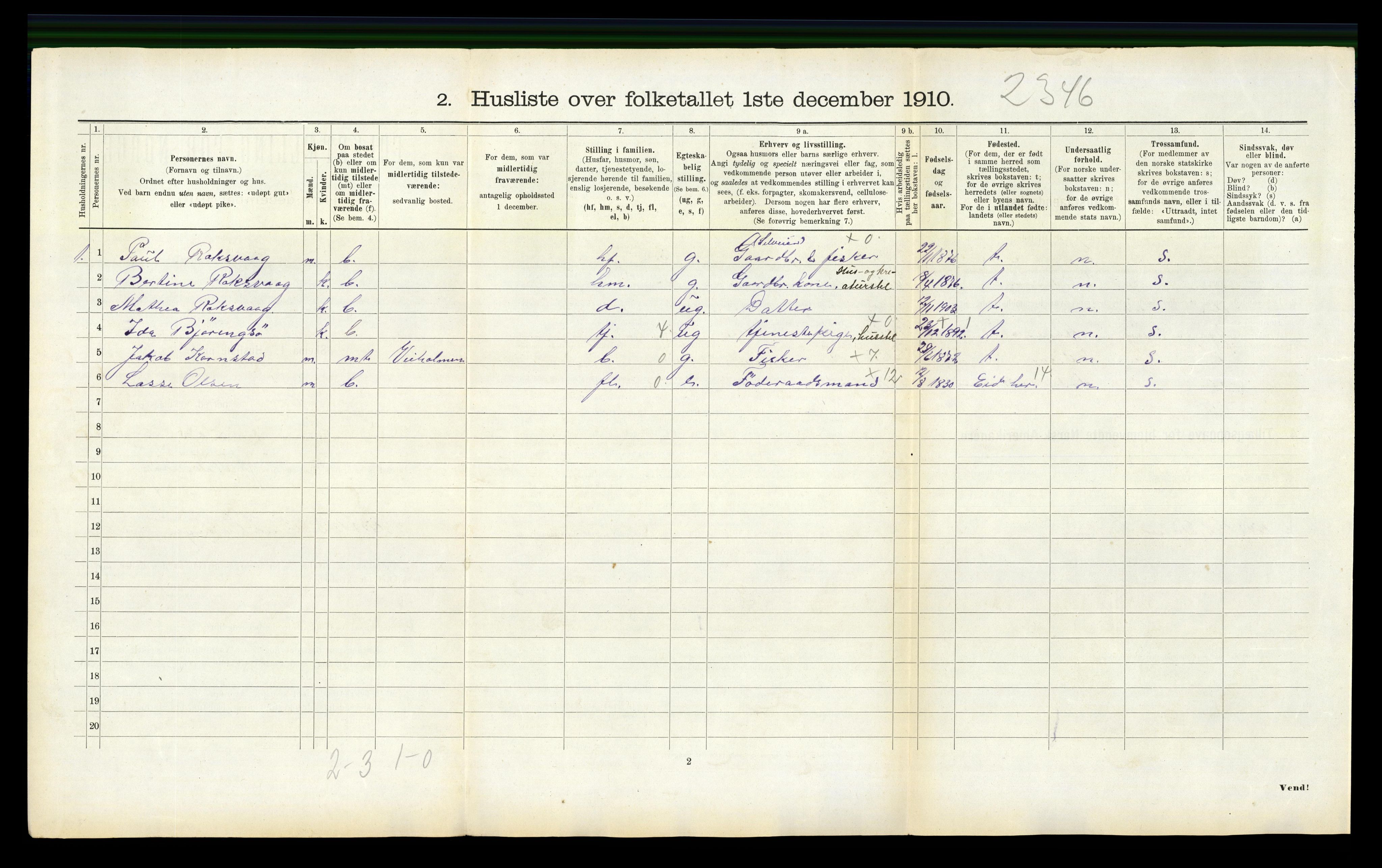 RA, 1910 census for Edøy, 1910, p. 887