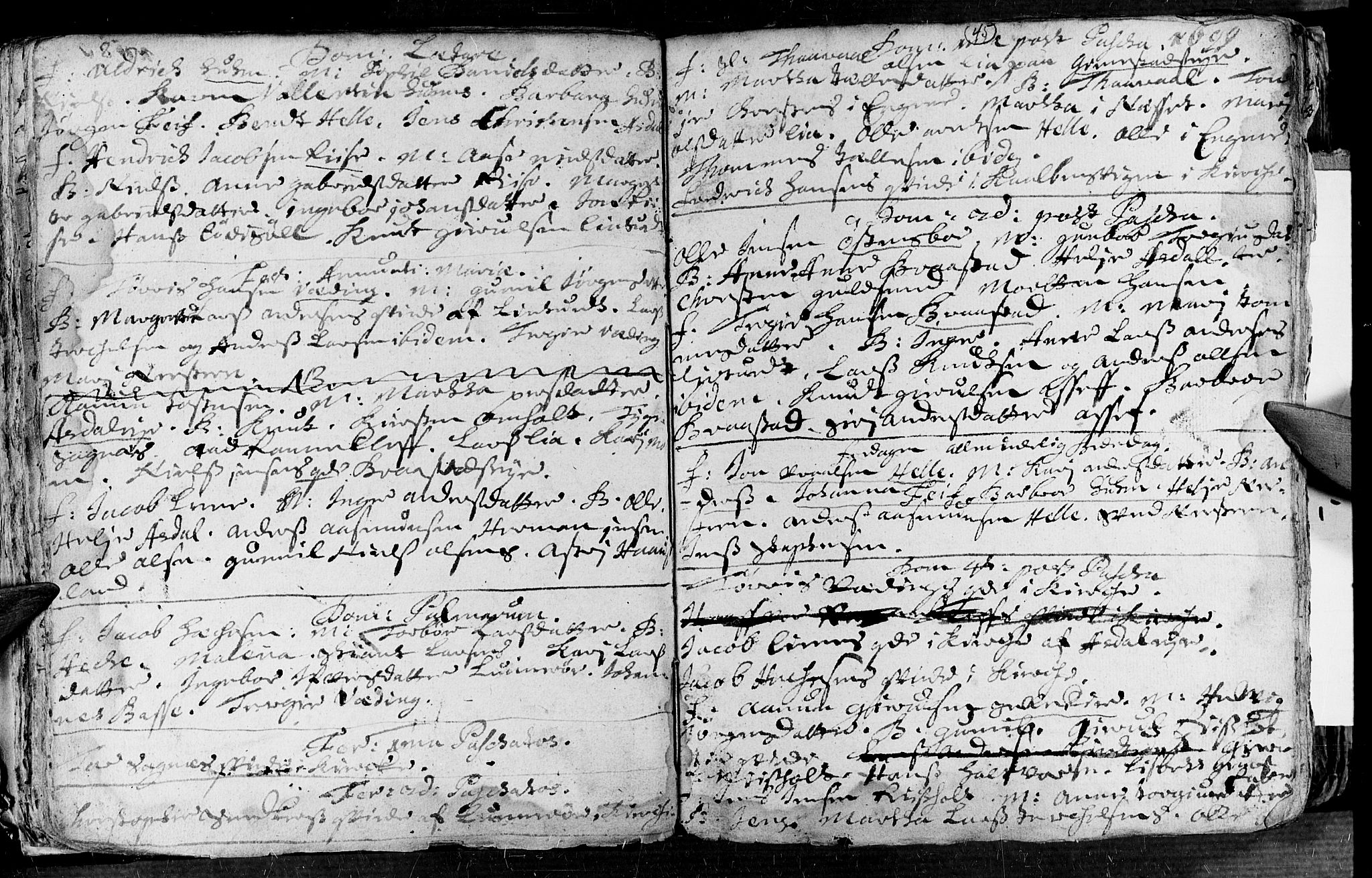 Øyestad sokneprestkontor, AV/SAK-1111-0049/F/Fa/L0002: Parish register (official) no. A 2, 1692-1722, p. 45