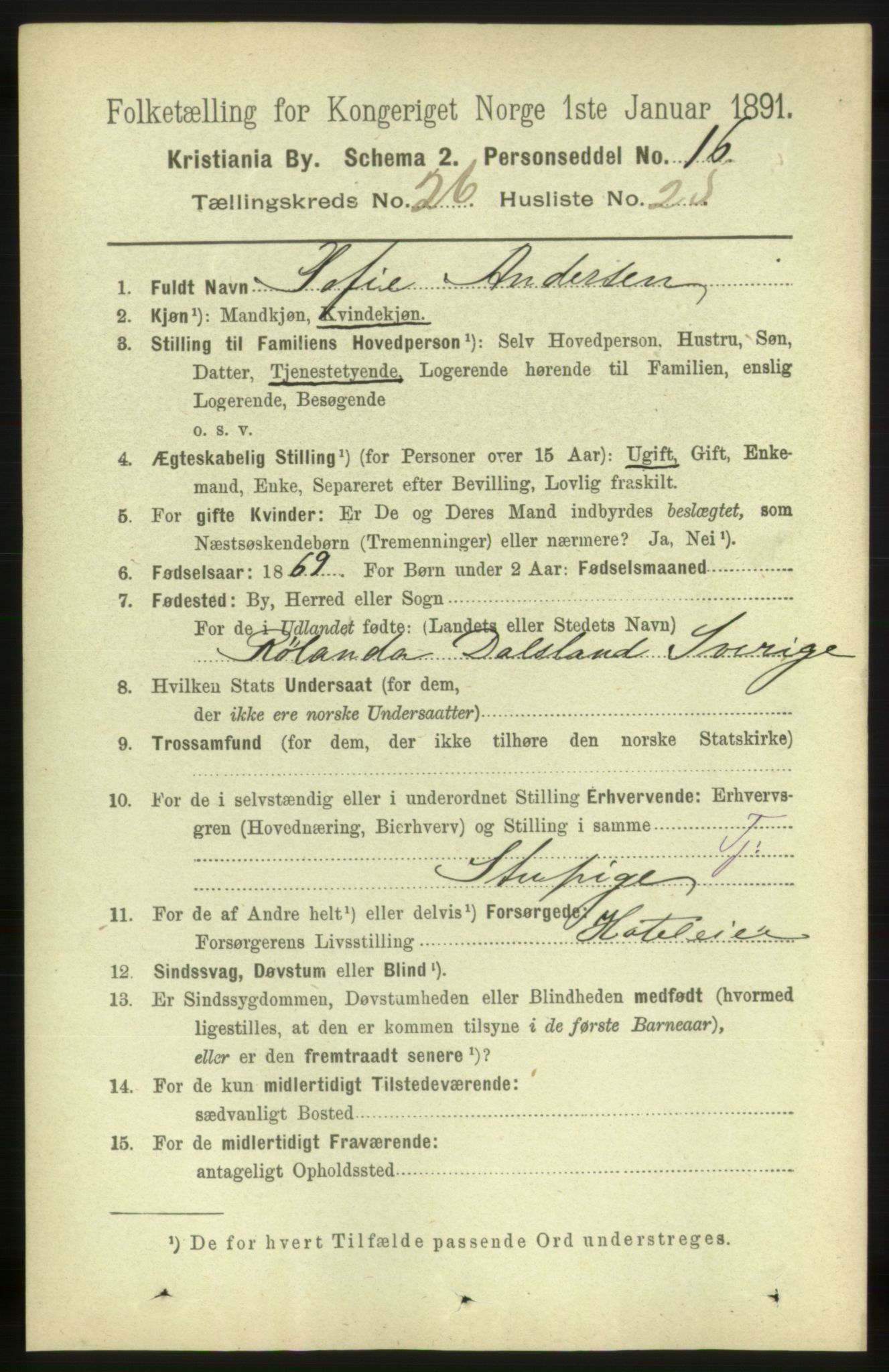 RA, 1891 census for 0301 Kristiania, 1891, p. 13629