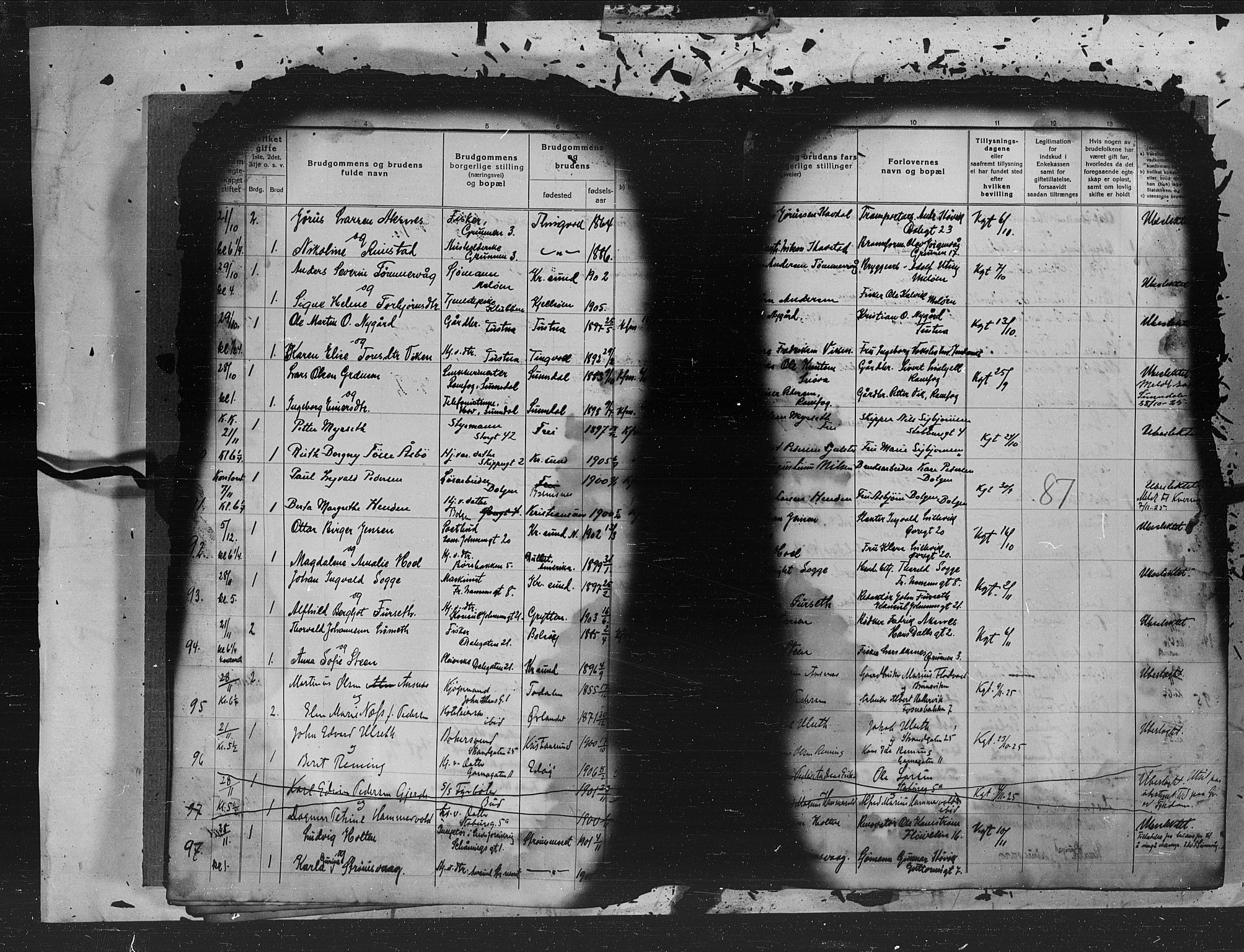 Kristiansund sokneprestkontor, AV/SAT-A-1068/1/I/I1: Parish register (official) no. 7d, 1917-1931, p. 87