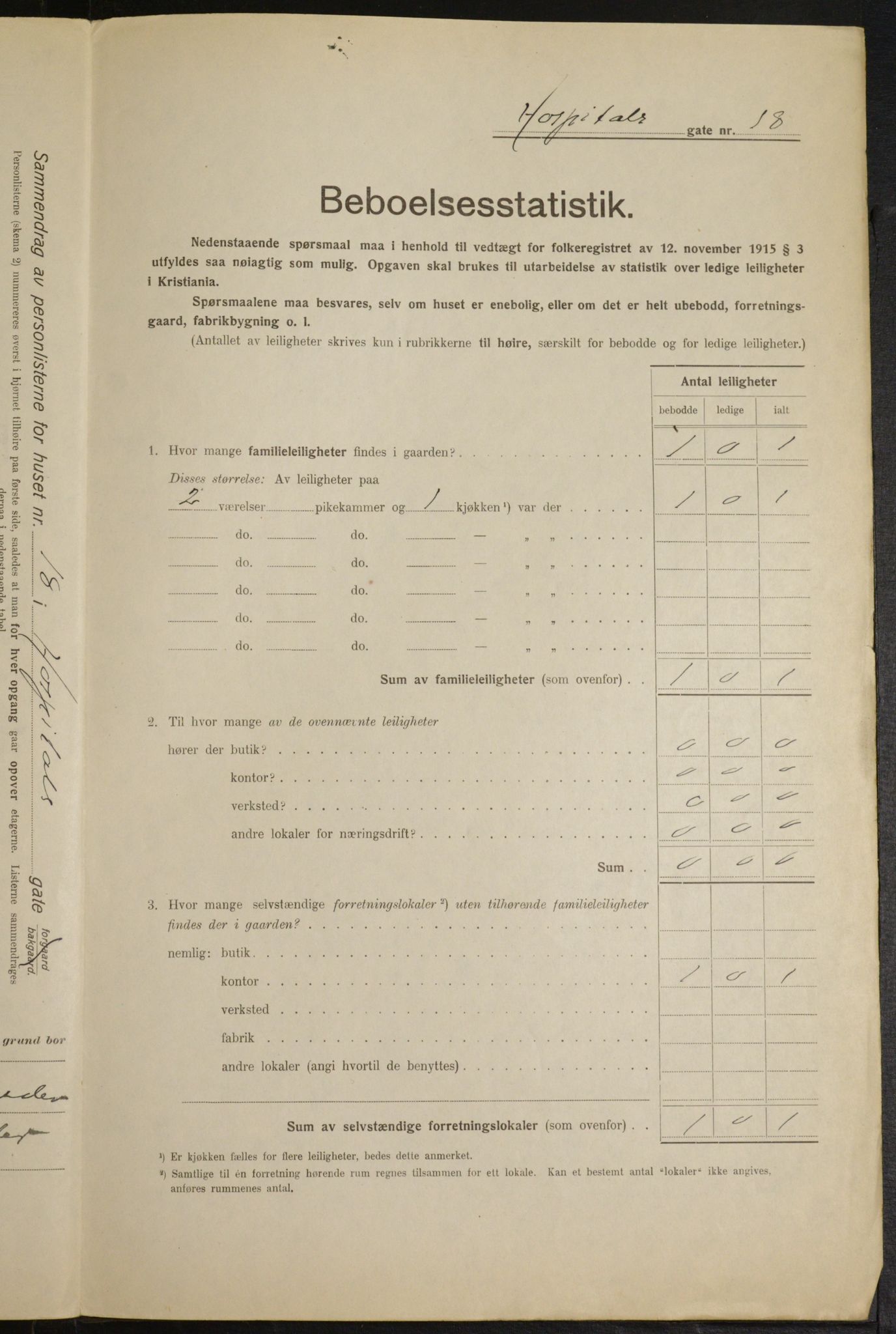 OBA, Municipal Census 1916 for Kristiania, 1916, p. 42191