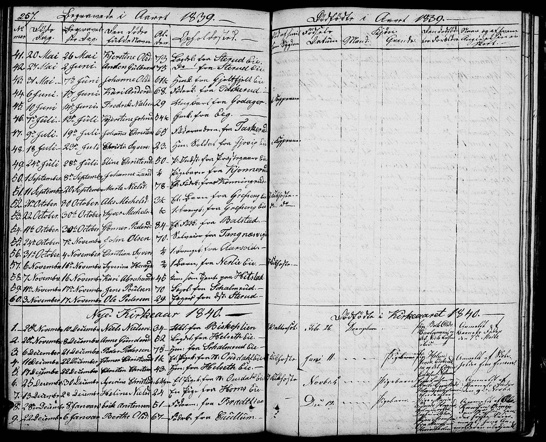 Nes prestekontor, Hedmark, AV/SAH-PREST-020/L/La/L0004: Parish register (copy) no. 4, 1832-1861, p. 257