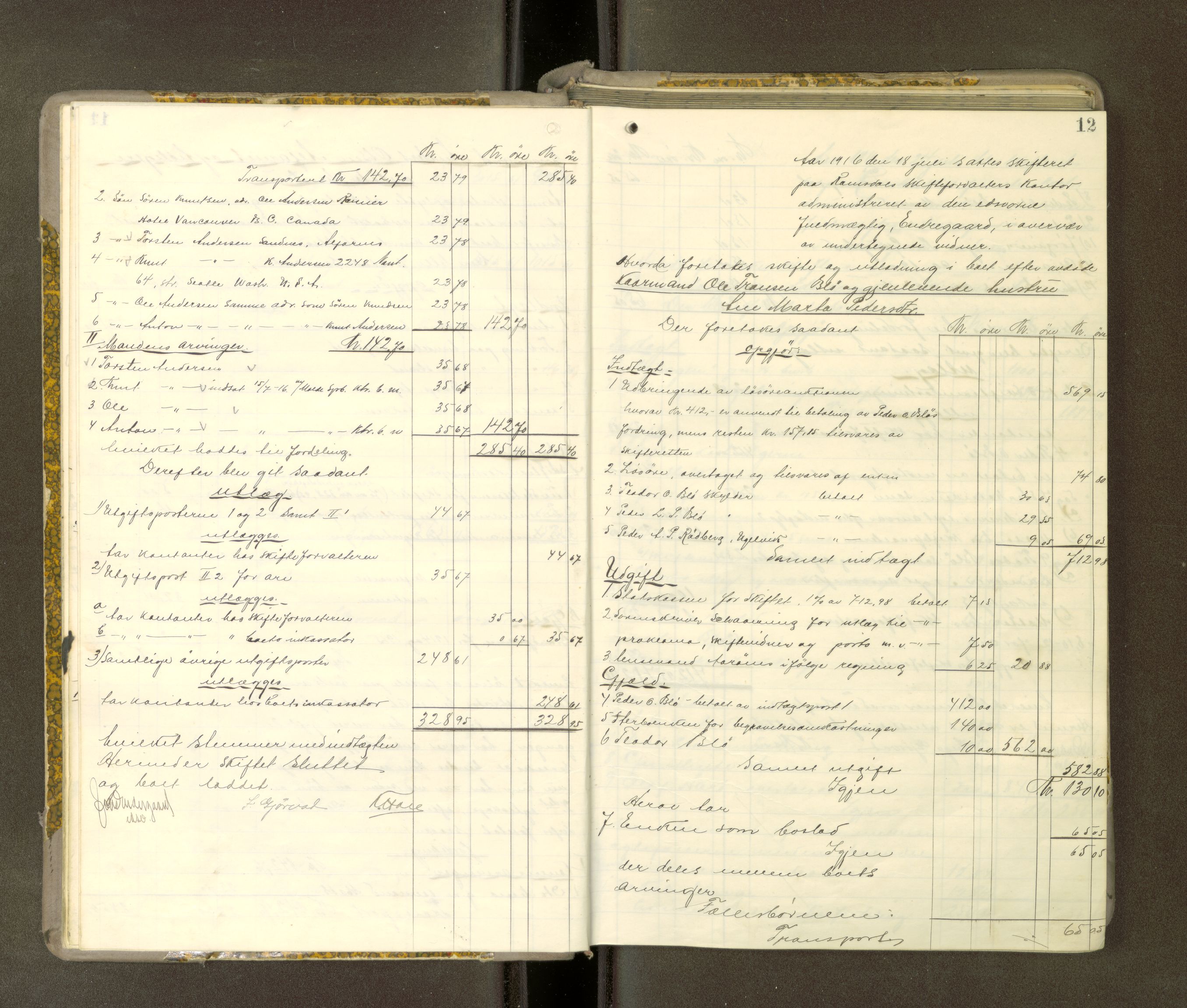 Romsdal sorenskriveri, AV/SAT-A-4149/1/3/3A/L0021: Skifteutlodnings Protokoll 7, 1916-1920, p. 11b-12a