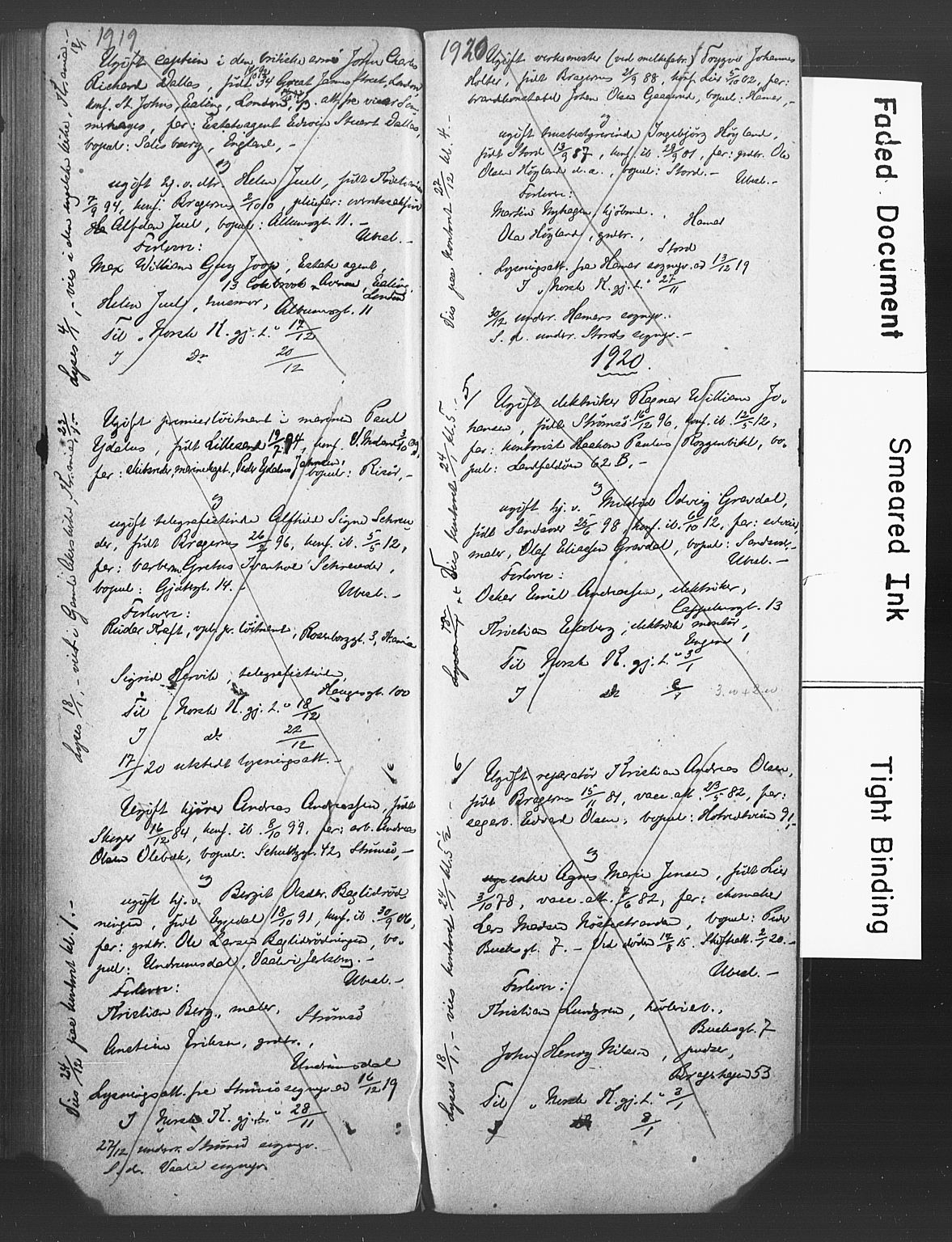 Bragernes kirkebøker, AV/SAKO-A-6/H/Ha/L0010: Banns register no. 10, 1913-1920