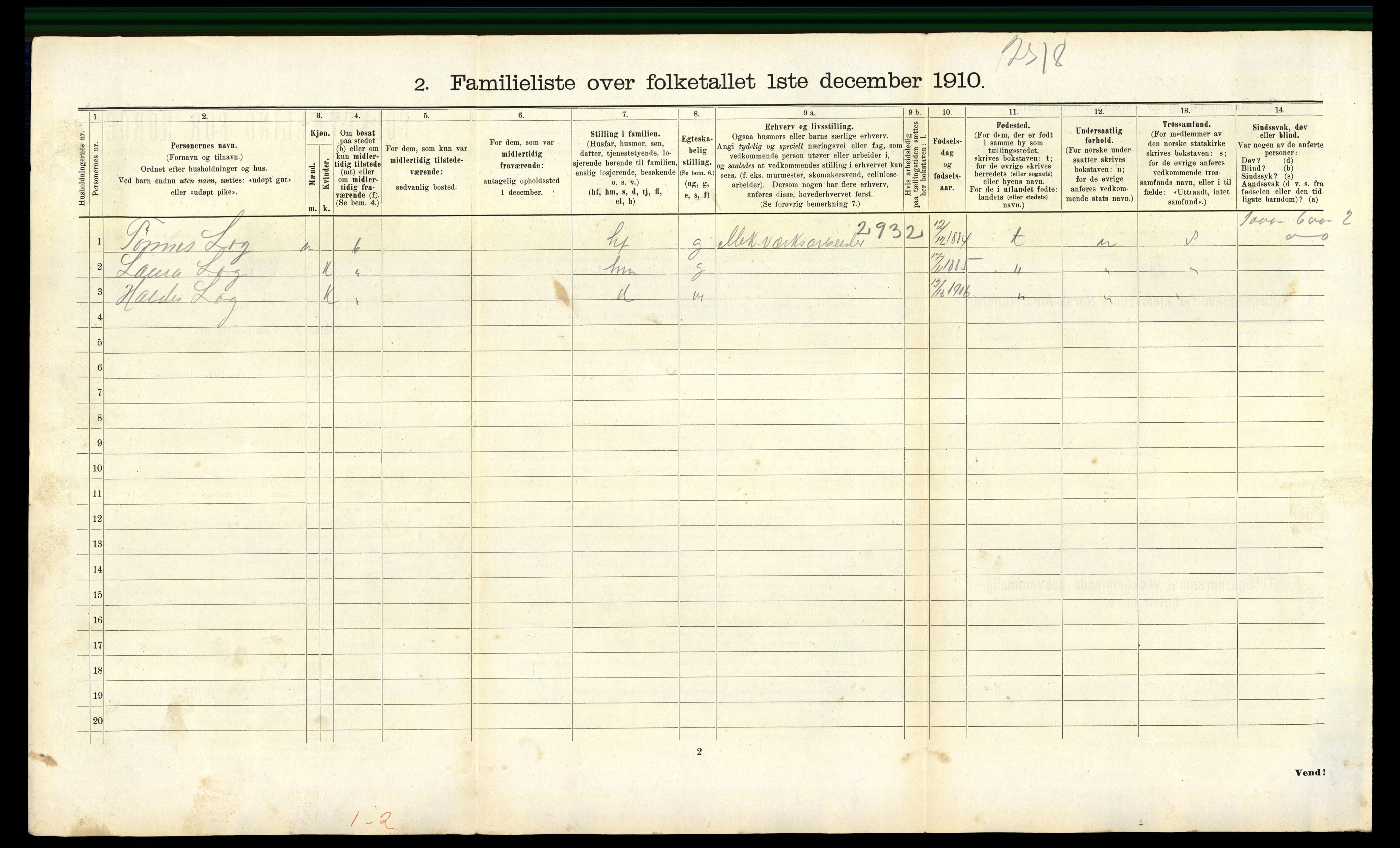 RA, 1910 census for Haugesund, 1910, p. 6007