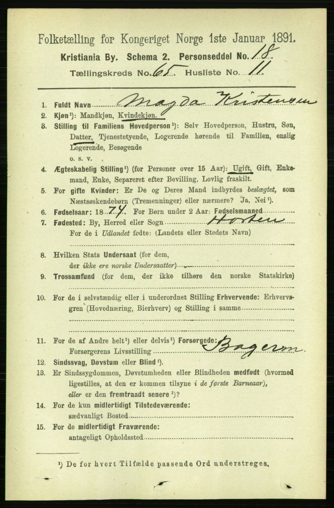 RA, 1891 census for 0301 Kristiania, 1891, p. 35245