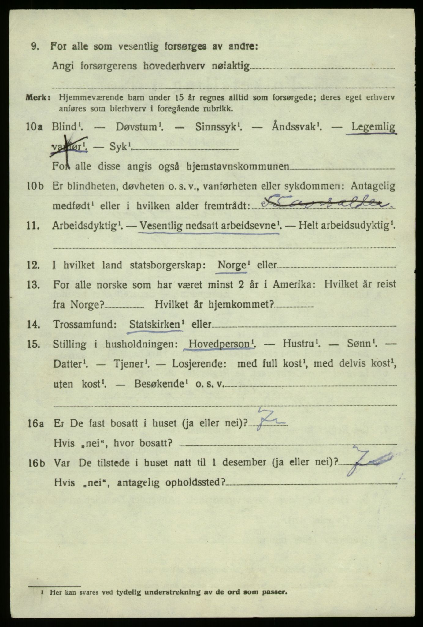 SAB, 1920 census for Modalen, 1920, p. 265