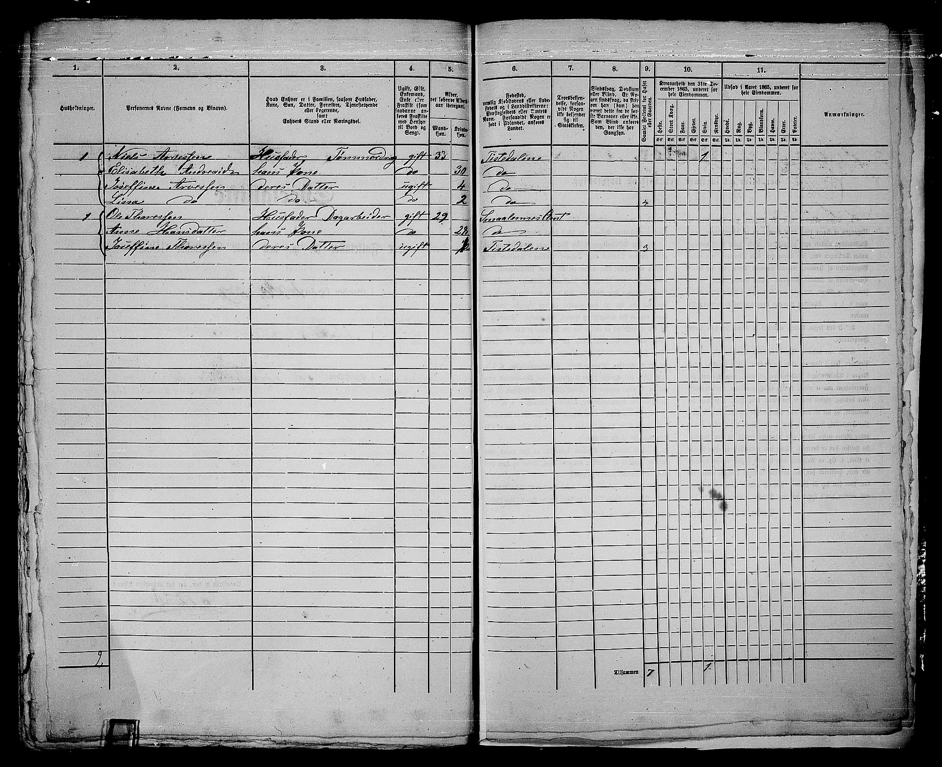 RA, 1865 census for Fredrikshald, 1865, p. 796