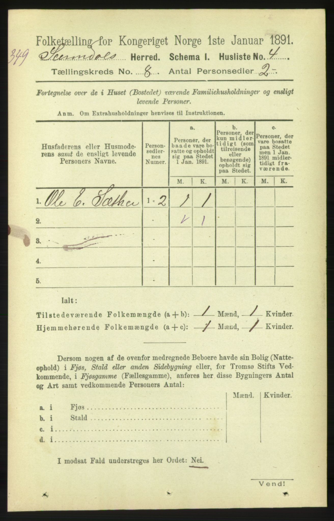 RA, 1891 census for 1566 Surnadal, 1891, p. 2034