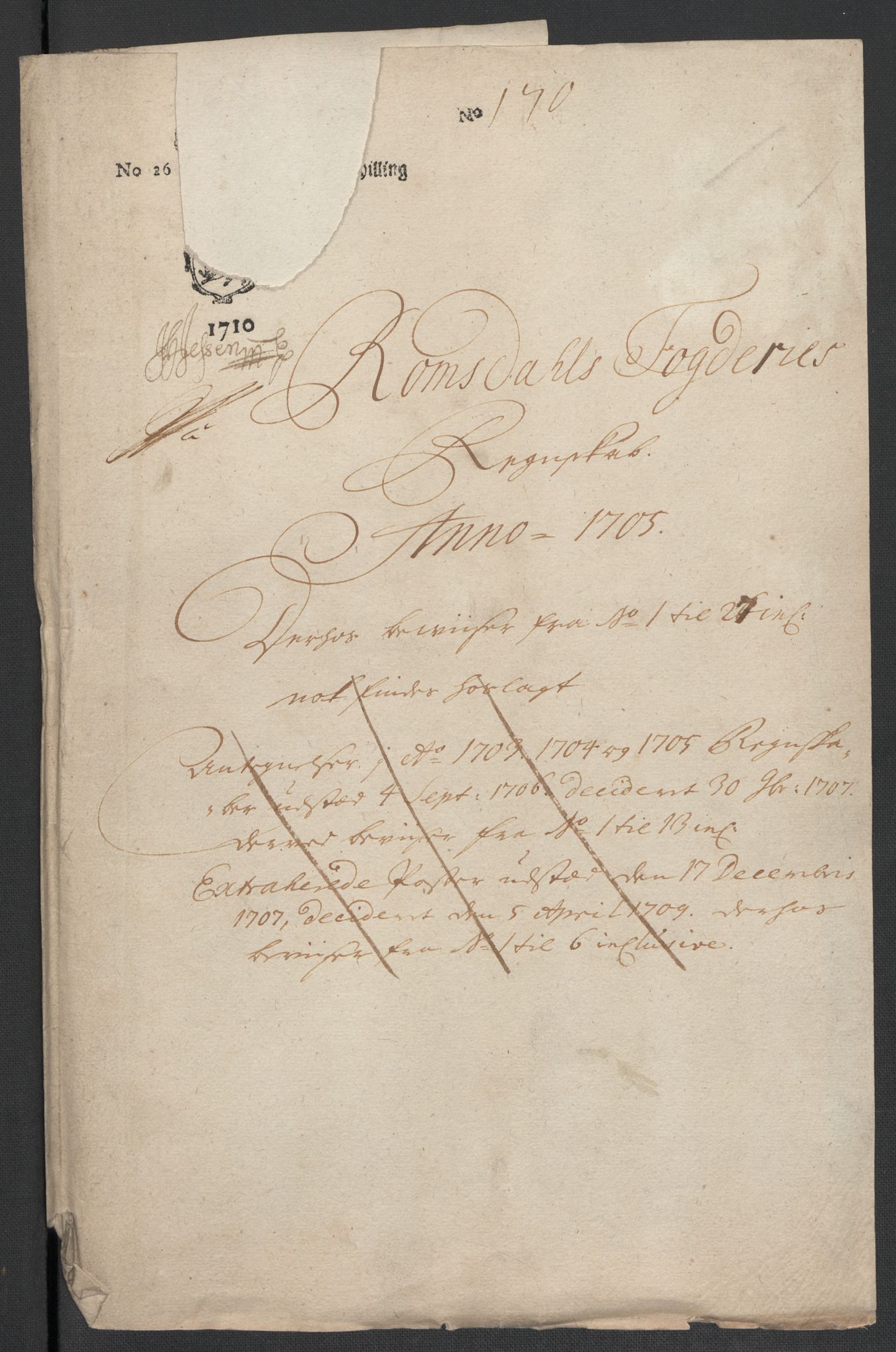 Rentekammeret inntil 1814, Reviderte regnskaper, Fogderegnskap, AV/RA-EA-4092/R55/L3656: Fogderegnskap Romsdal, 1703-1705, p. 348