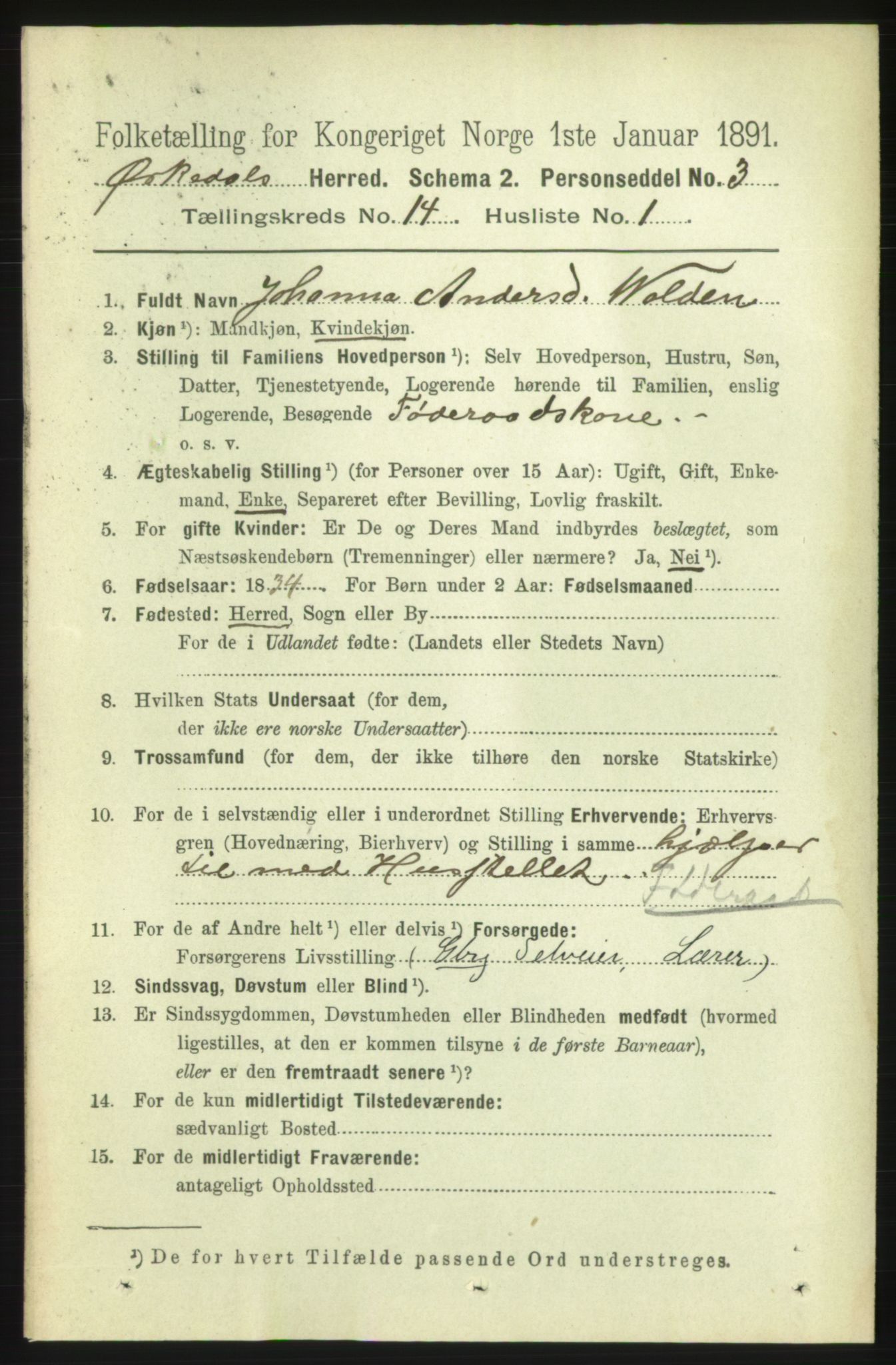 RA, 1891 census for 1638 Orkdal, 1891, p. 6552