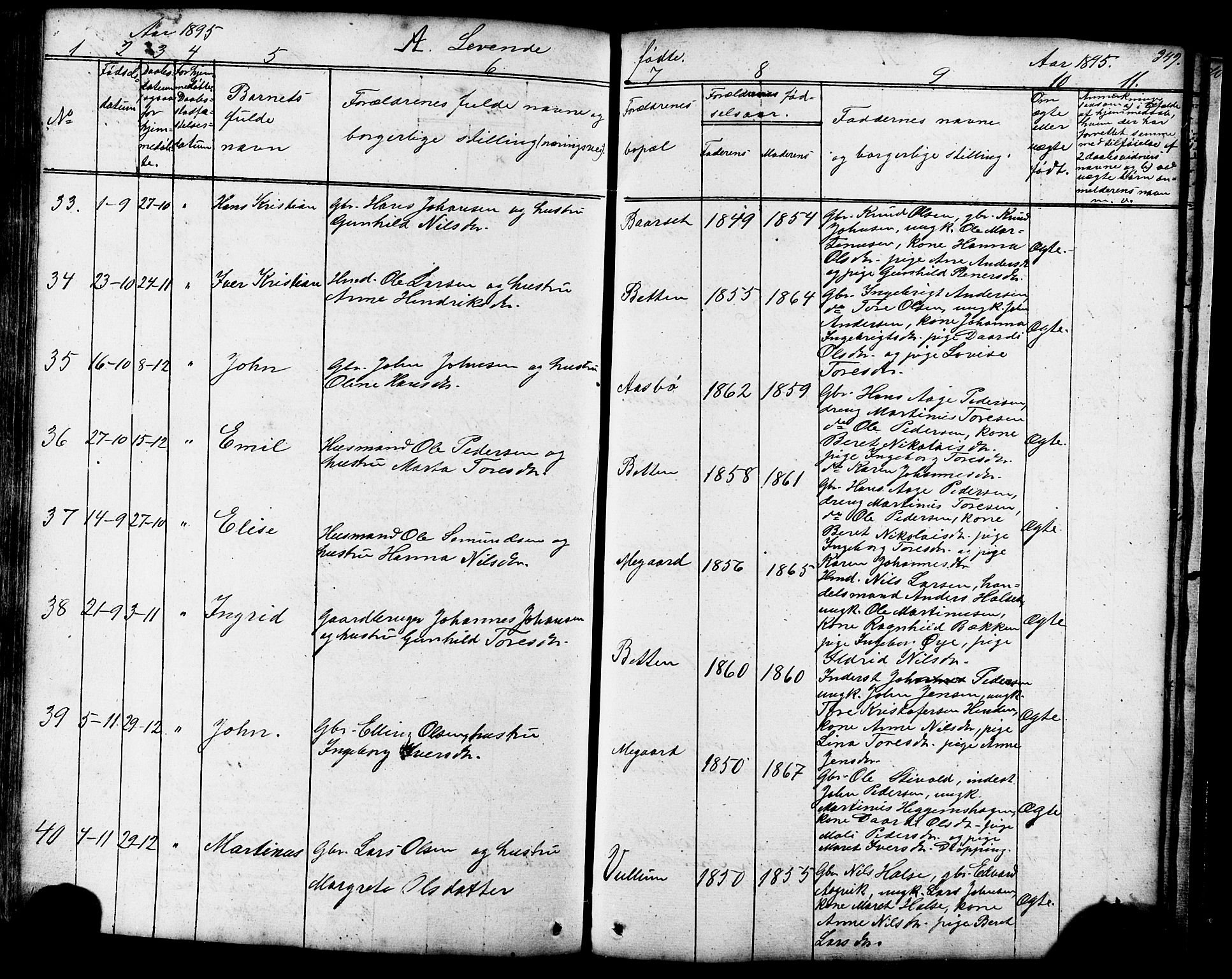 Ministerialprotokoller, klokkerbøker og fødselsregistre - Møre og Romsdal, AV/SAT-A-1454/576/L0890: Parish register (copy) no. 576C01, 1837-1908, p. 349