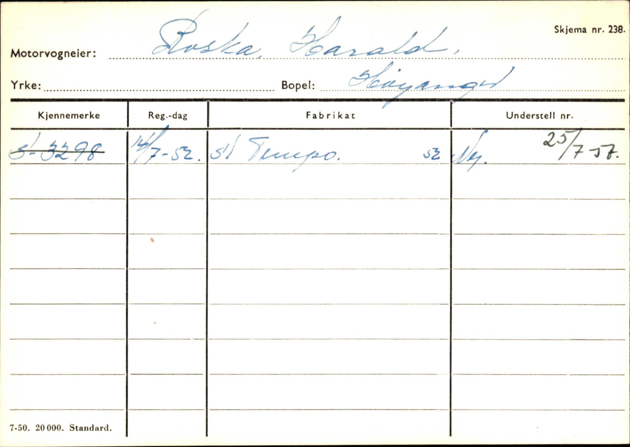 Statens vegvesen, Sogn og Fjordane vegkontor, AV/SAB-A-5301/4/F/L0131: Eigarregister Høyanger P-Å. Stryn S-Å, 1945-1975, p. 64