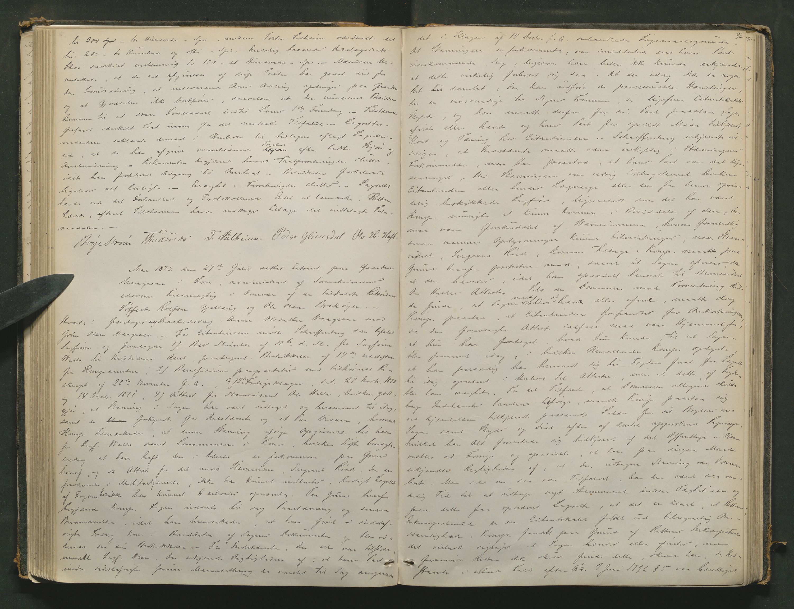 Nord-Gudbrandsdal tingrett, AV/SAH-TING-002/G/Gc/Gcb/L0003: Ekstrarettsprotokoll for åstedssaker, 1867-1876, p. 95b-96a