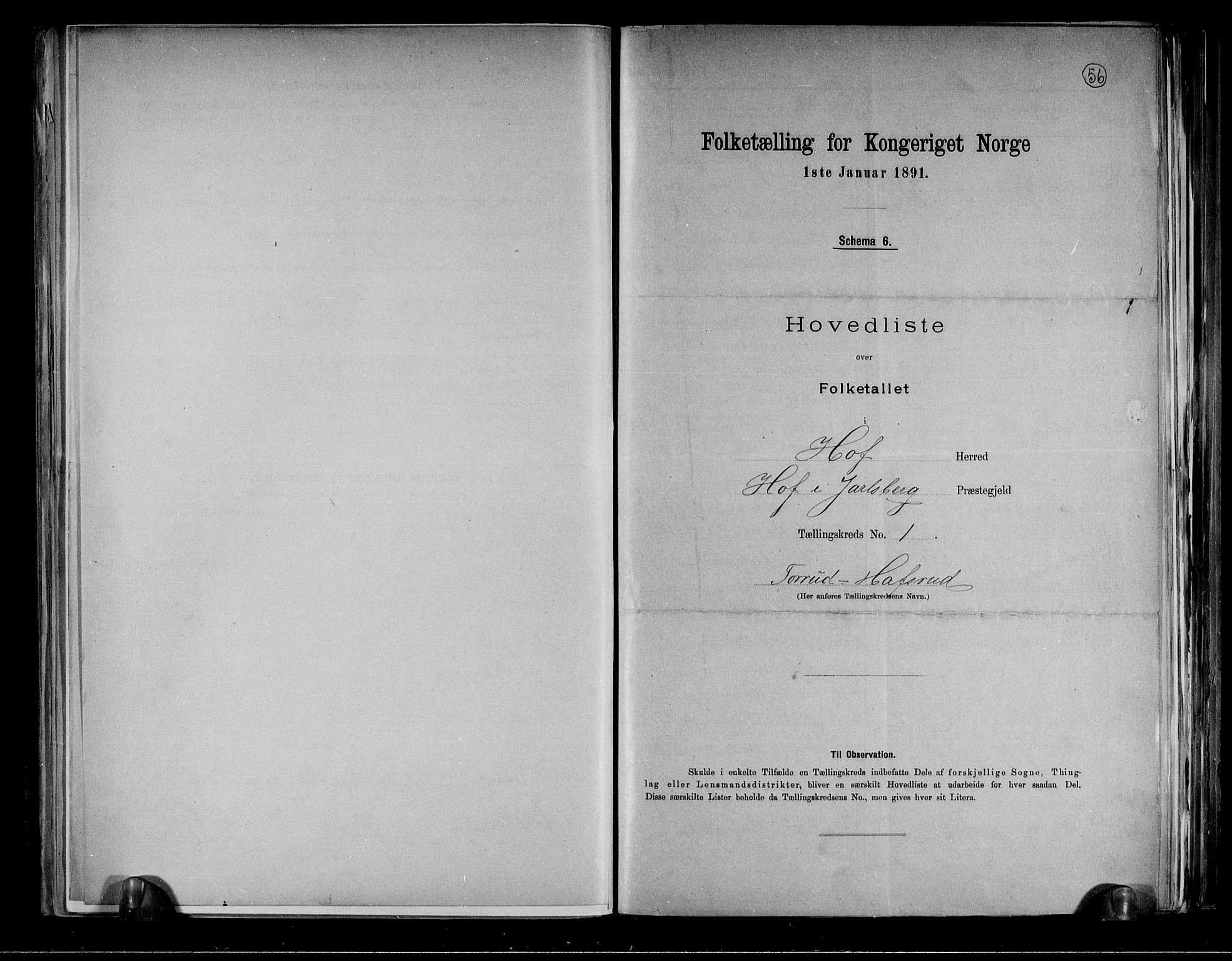 RA, 1891 census for 0714 Hof, 1891, p. 4