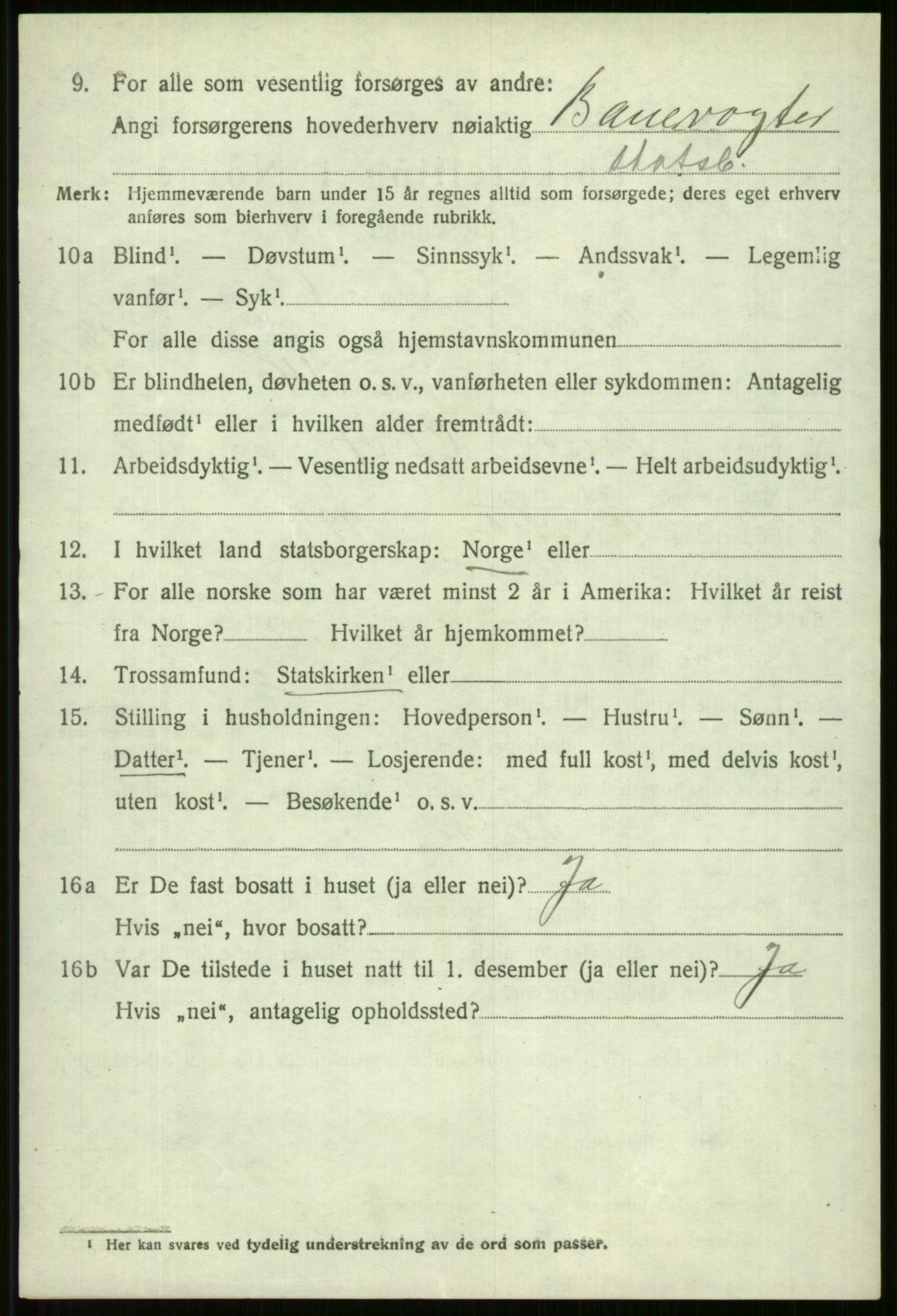 SAB, 1920 census for Voss, 1920, p. 14398