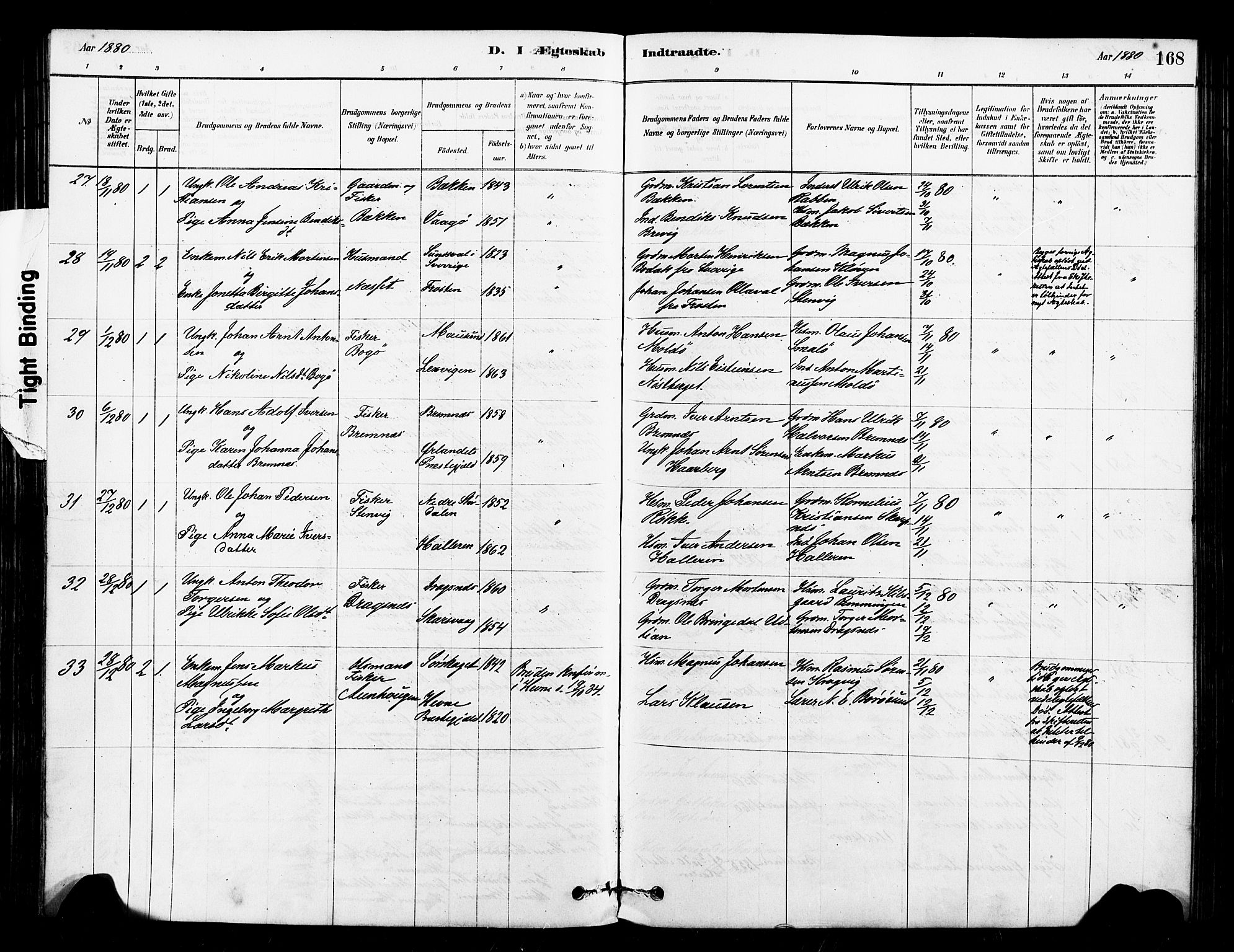 Ministerialprotokoller, klokkerbøker og fødselsregistre - Sør-Trøndelag, SAT/A-1456/640/L0578: Parish register (official) no. 640A03, 1879-1889, p. 168