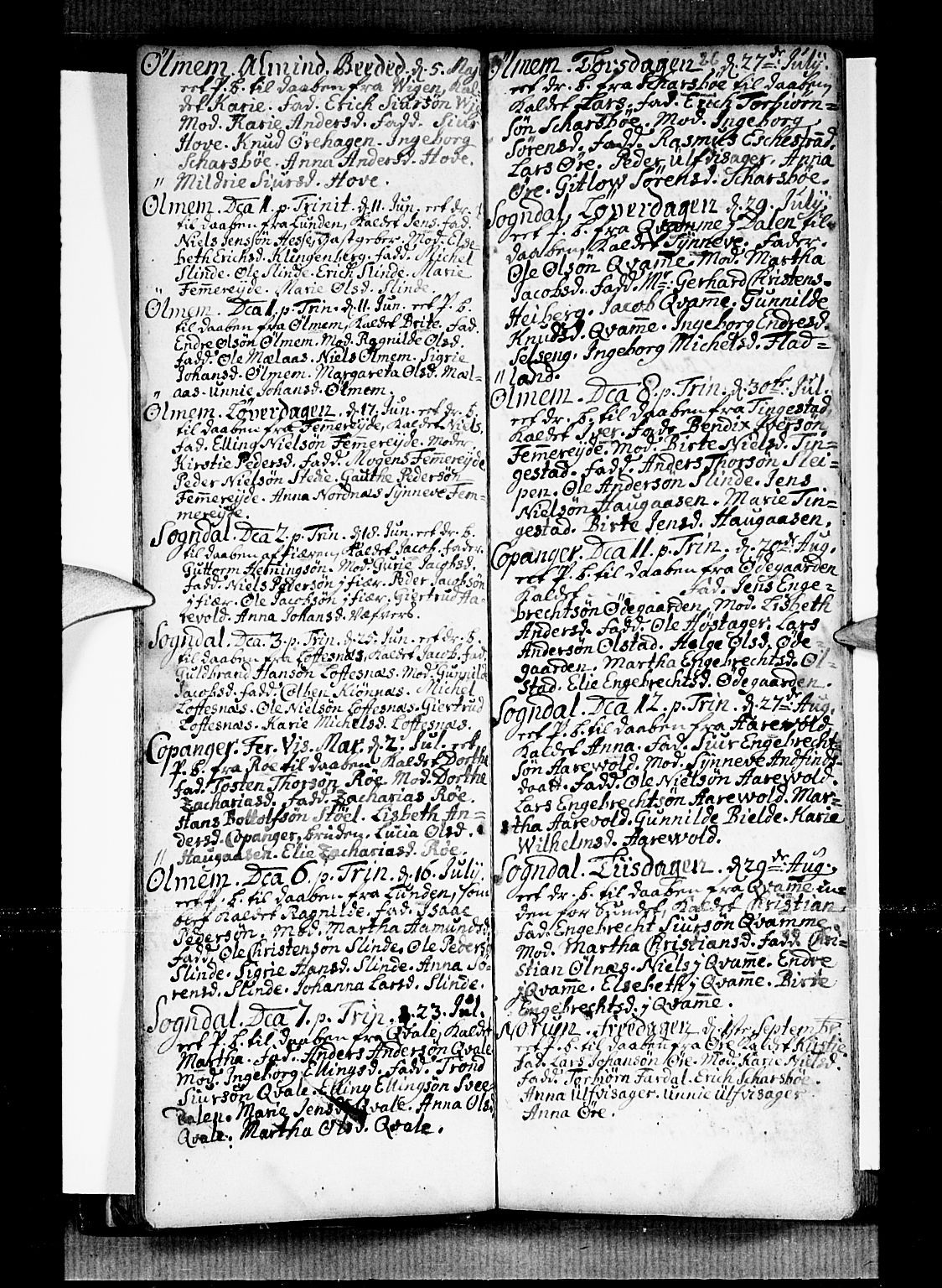 Sogndal sokneprestembete, SAB/A-81301/H/Haa/Haaa/L0002: Parish register (official) no. A 2, 1725-1741, p. 26