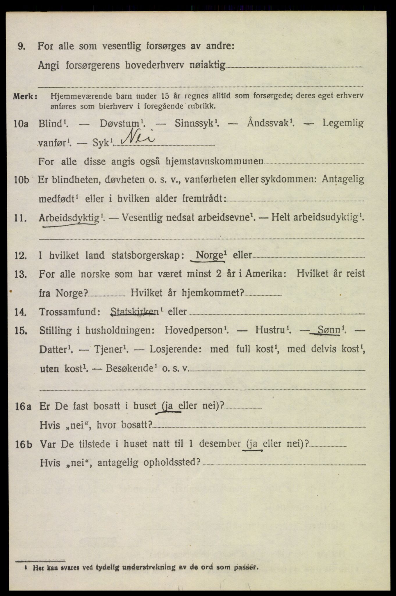 SAH, 1920 census for Vestre Toten, 1920, p. 7683