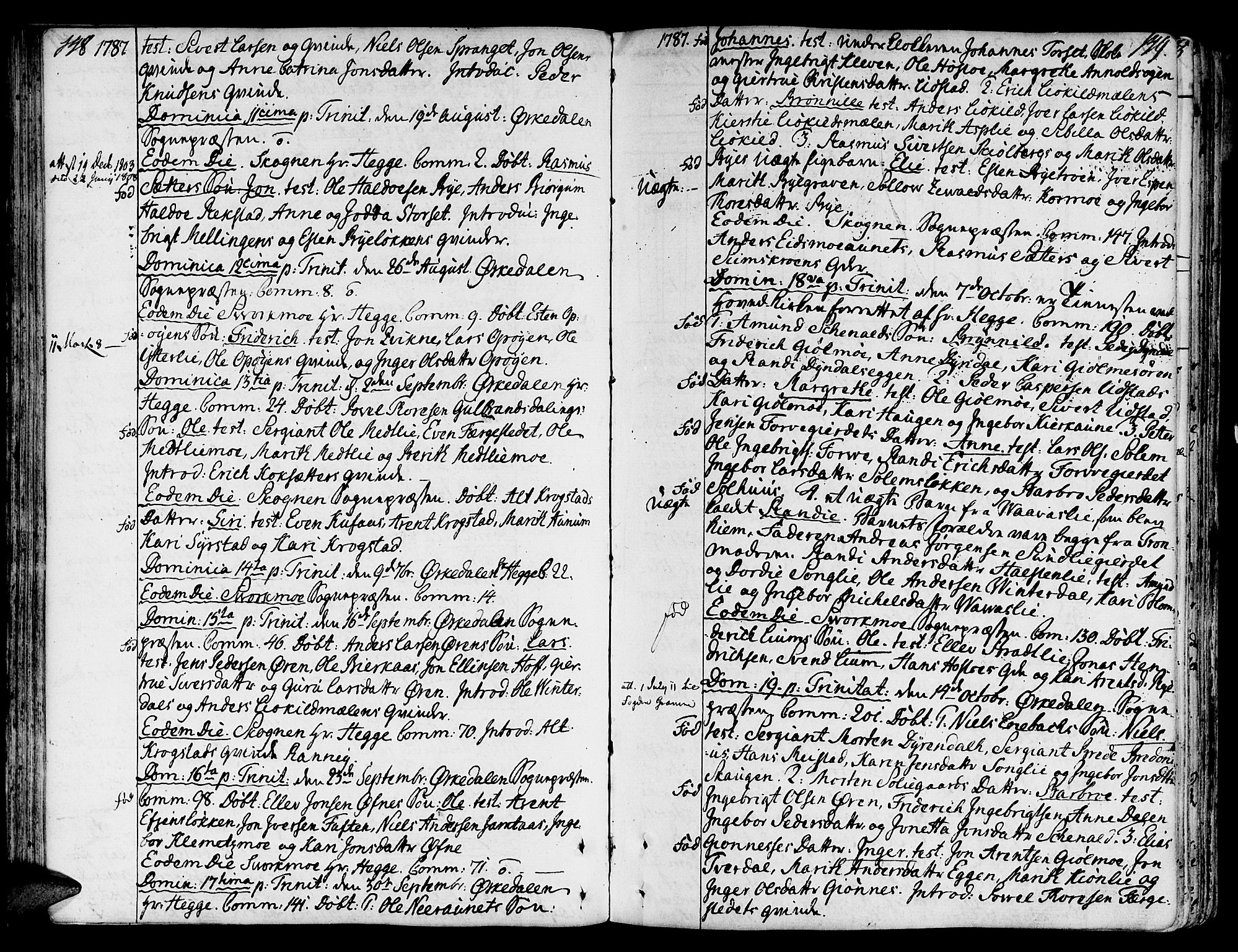 Ministerialprotokoller, klokkerbøker og fødselsregistre - Sør-Trøndelag, SAT/A-1456/668/L0802: Parish register (official) no. 668A02, 1776-1799, p. 148-149