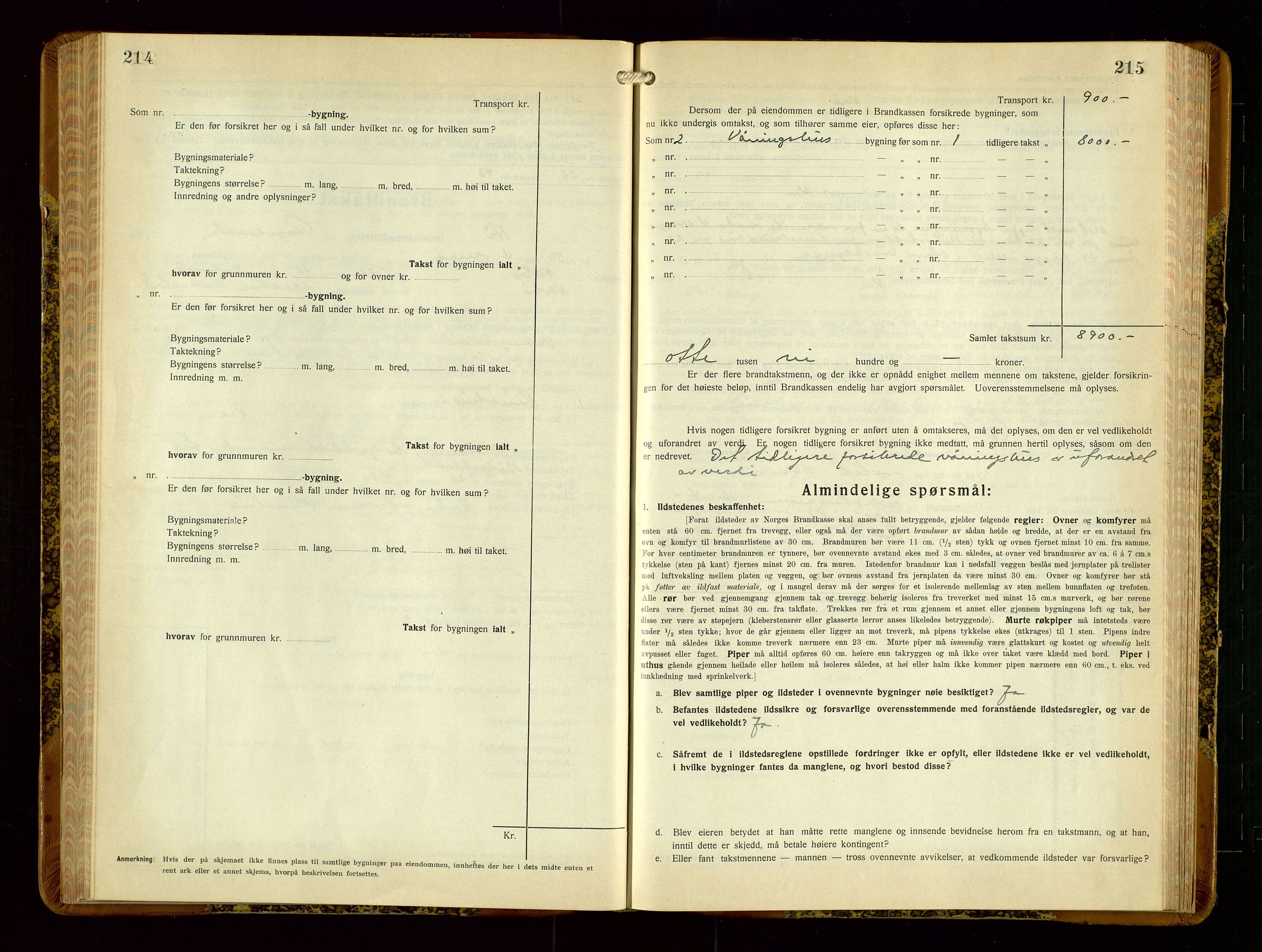 Hå lensmannskontor, AV/SAST-A-100456/Goa/L0006: Takstprotokoll (skjema), 1932-1938, p. 214-215