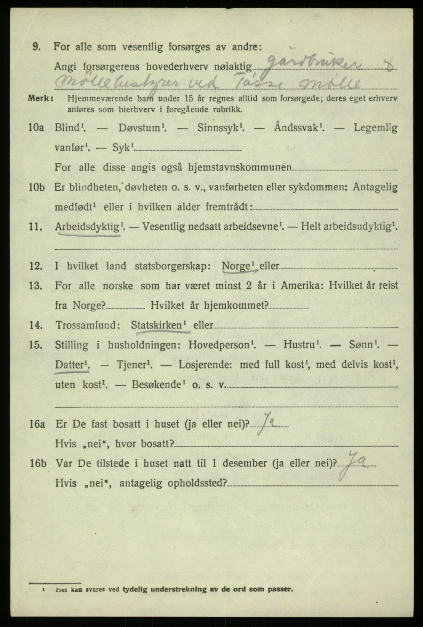 SAB, 1920 census for Hosanger, 1920, p. 4246